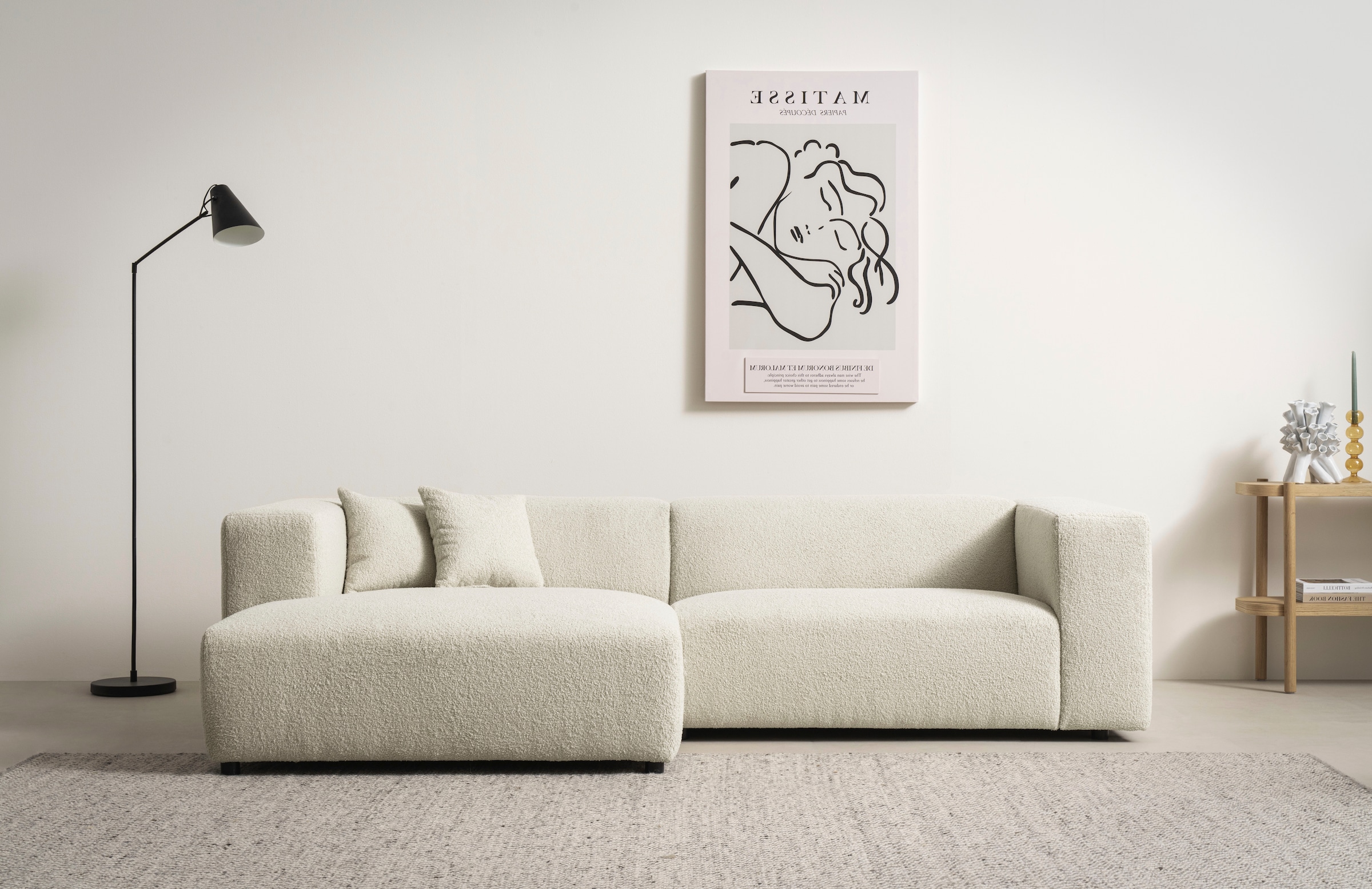 Home affaire Ecksofa "BAKELS, L-Form in Cord oder Boucle-Stoff, moderne Cou günstig online kaufen