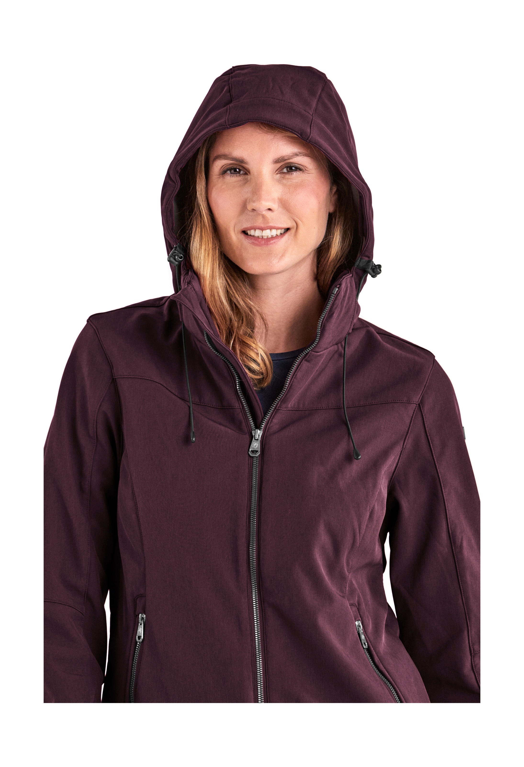 Softshelljacke KILLTEC "Damen Softshelljacke", Damen, Gr. 36, lila (brombeer), Oberseite: 100% Polyester;Rückseite: 100% Polyester, Jacken Softshelljacke, Wasserabweisende, winddichte Softshelljacke mit abnehmbarer Kapuze 3