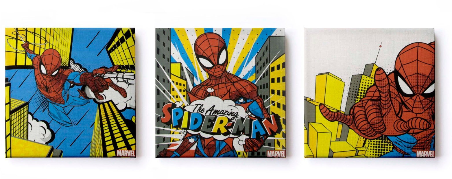 MARVEL Leinwandbild "Leinwandbilder Set of 3 Spiderman 3/30X30cm", Comic-Fa günstig online kaufen