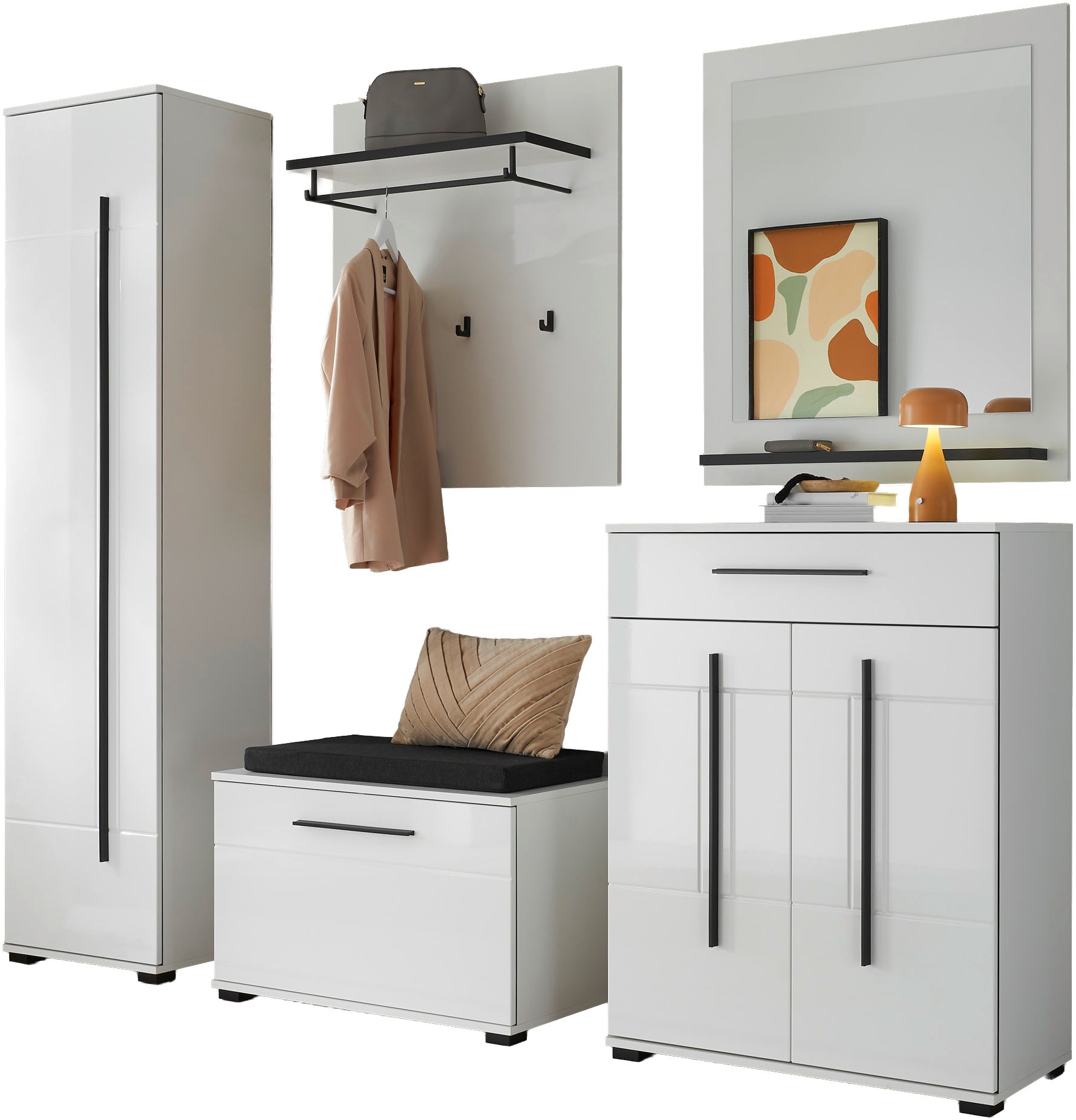 Home affaire Garderoben-Set "Cantara, moderne Garderobe, Komplettset mit viel Stauraum" Komplett-Set, 5 Stk. tlg.