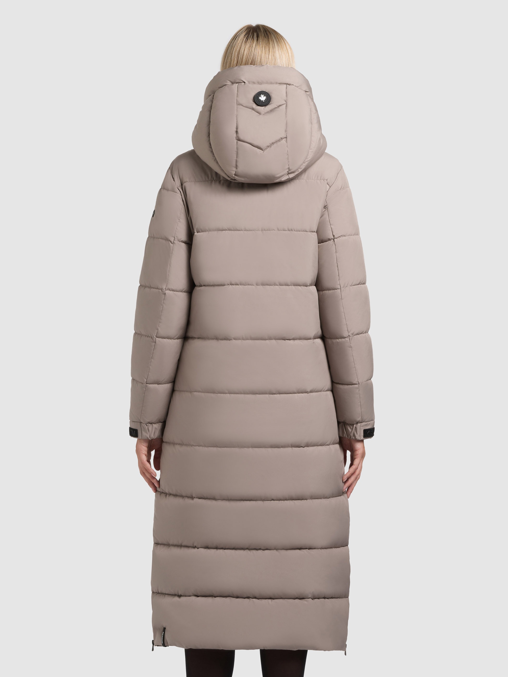 Steppmantel KHUJO "DERIA4", Damen, Gr. XL, greige, 100% Polyester, unifarben, eingesetzt elastischer Bund mit Klettverschluss, Mäntel Steppmantel 3