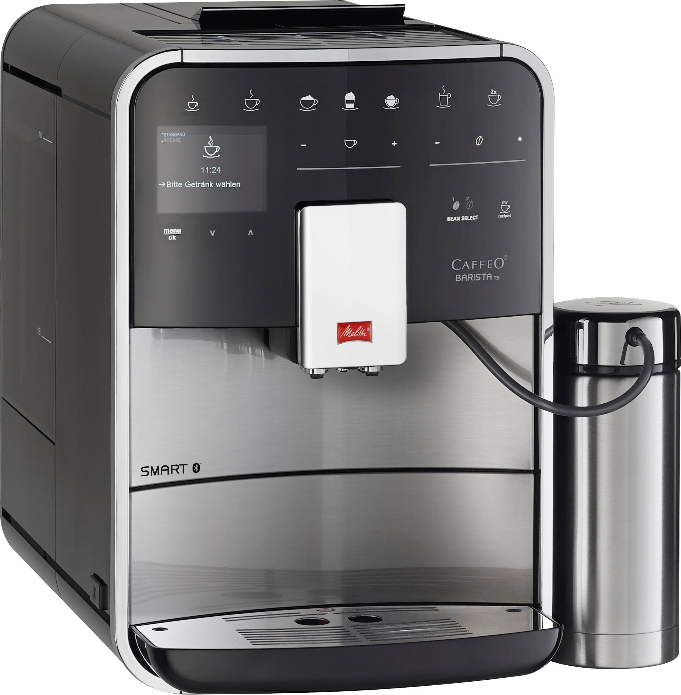 Melitta Kaffeevollautomat »Barista TS Smart® F 86/0-100, Edelstahl«, Hochwertige Front aus Edelstahl, 21 Kaffeerezepte & 8 Benutzerprofile