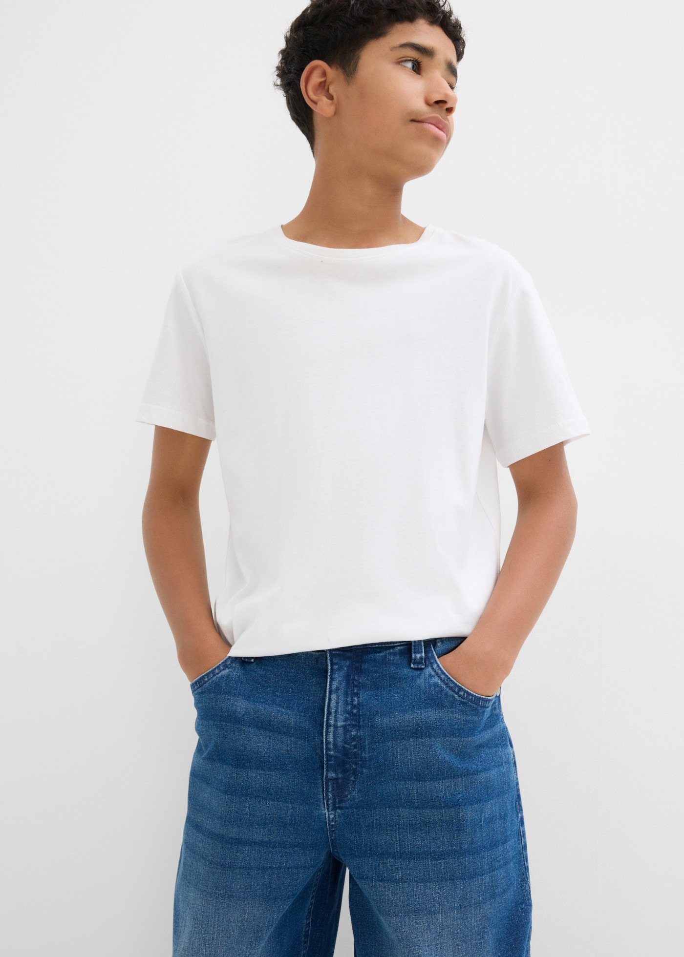 bonprix Loose-fit-Jeans für Kinder, aus robustem Denim, mit Baumwolle und Elasthan, Loose Fit