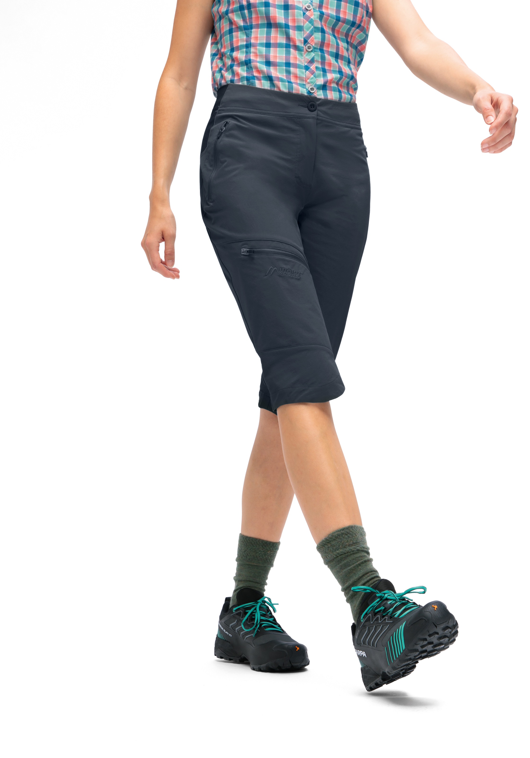 Maier Sports Outdoorhose »Inara slim Capri Vario«, Damen Wanderhose, elastische Funktionshose mit 4 Taschen, Slim Fit
