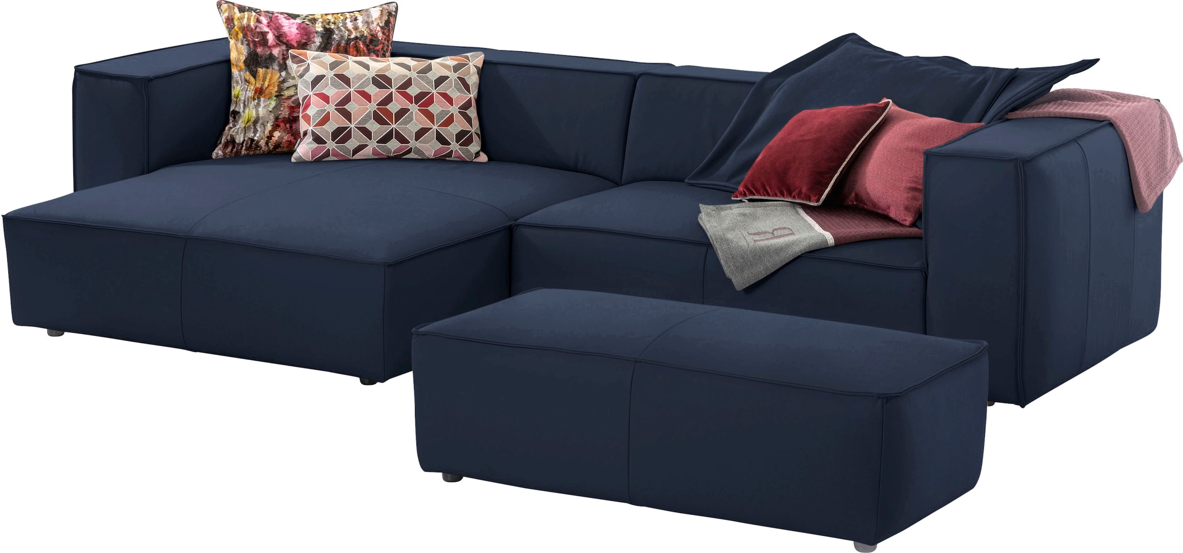 W.SCHILLIG Ecksofa »around-the-block, modern und elegant, bequem, L-Form«, mit eleganter Biese, mit Federkern
