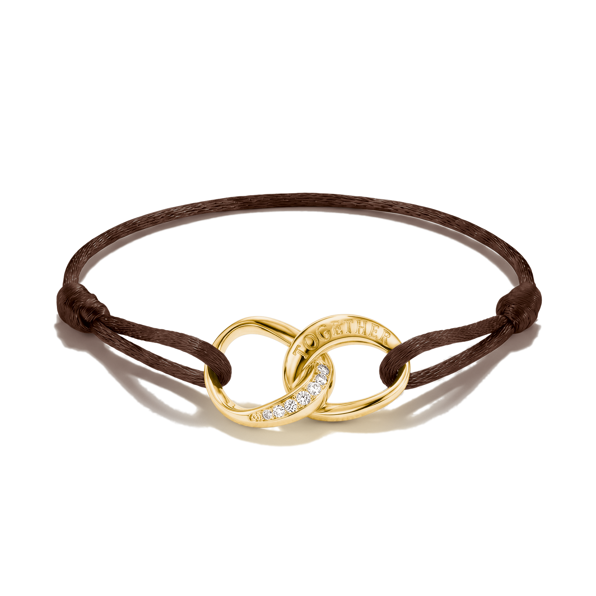 THOMAS SABO Armband »Together Textilarmband gelbgoldfarben« mit Zirkonia (synth.)