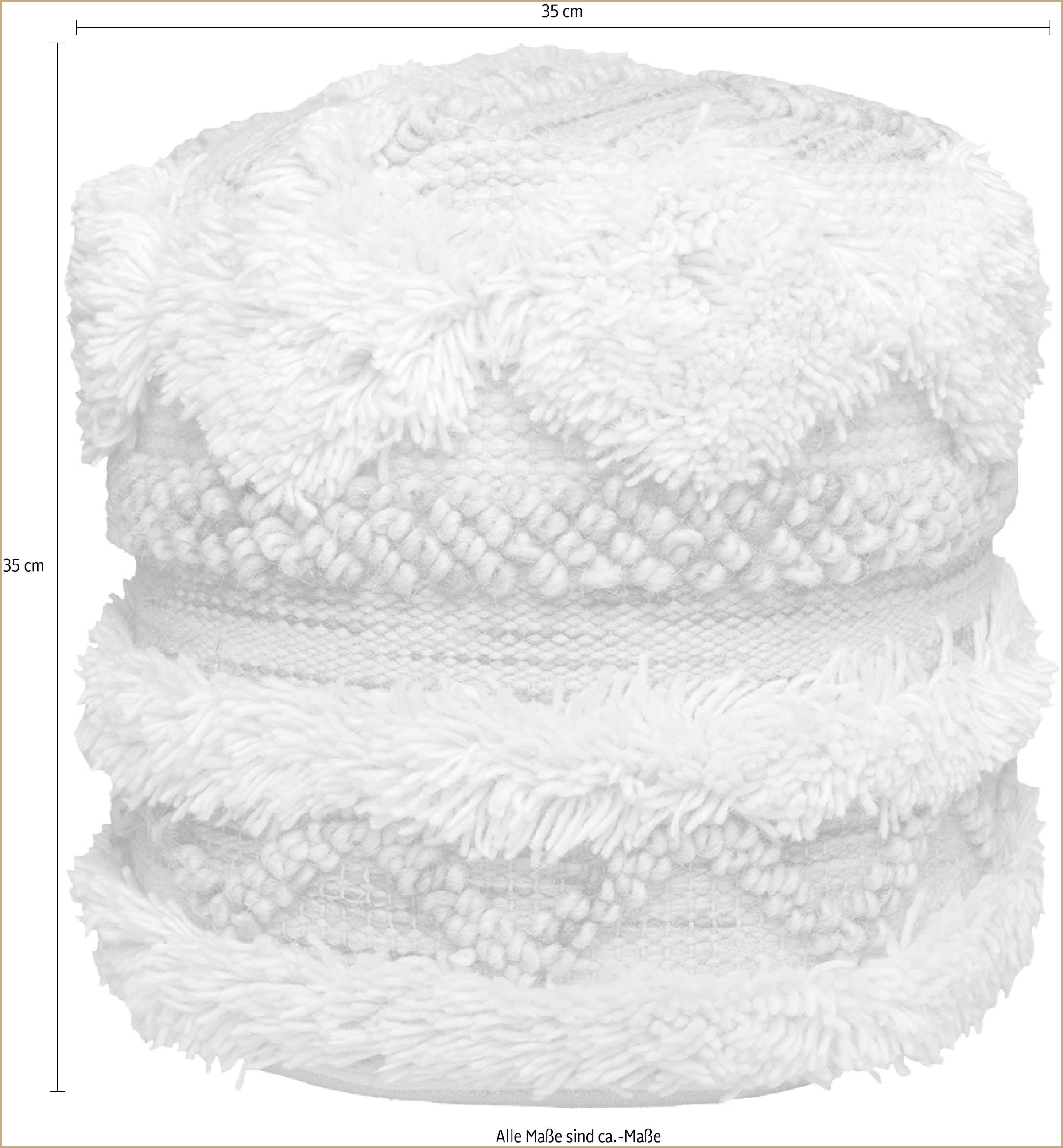 Kayoom Pouf »Pouf Bohist 225 35cm x 35cm«, (1 St.), handgefertigt, Unikat, sehr gut kombinierbar