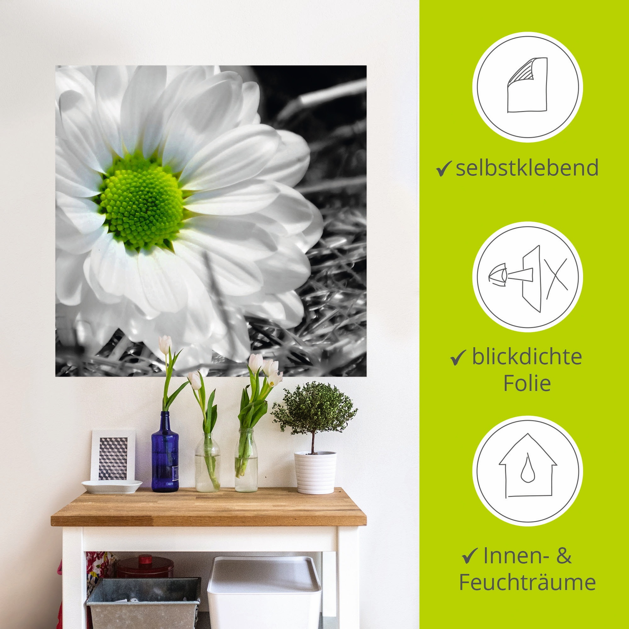 Artland Wandbild »Weiße Blume«, Blumen, (1 St.), als Leinwandbild, Wandaufkleber in verschied. Größen