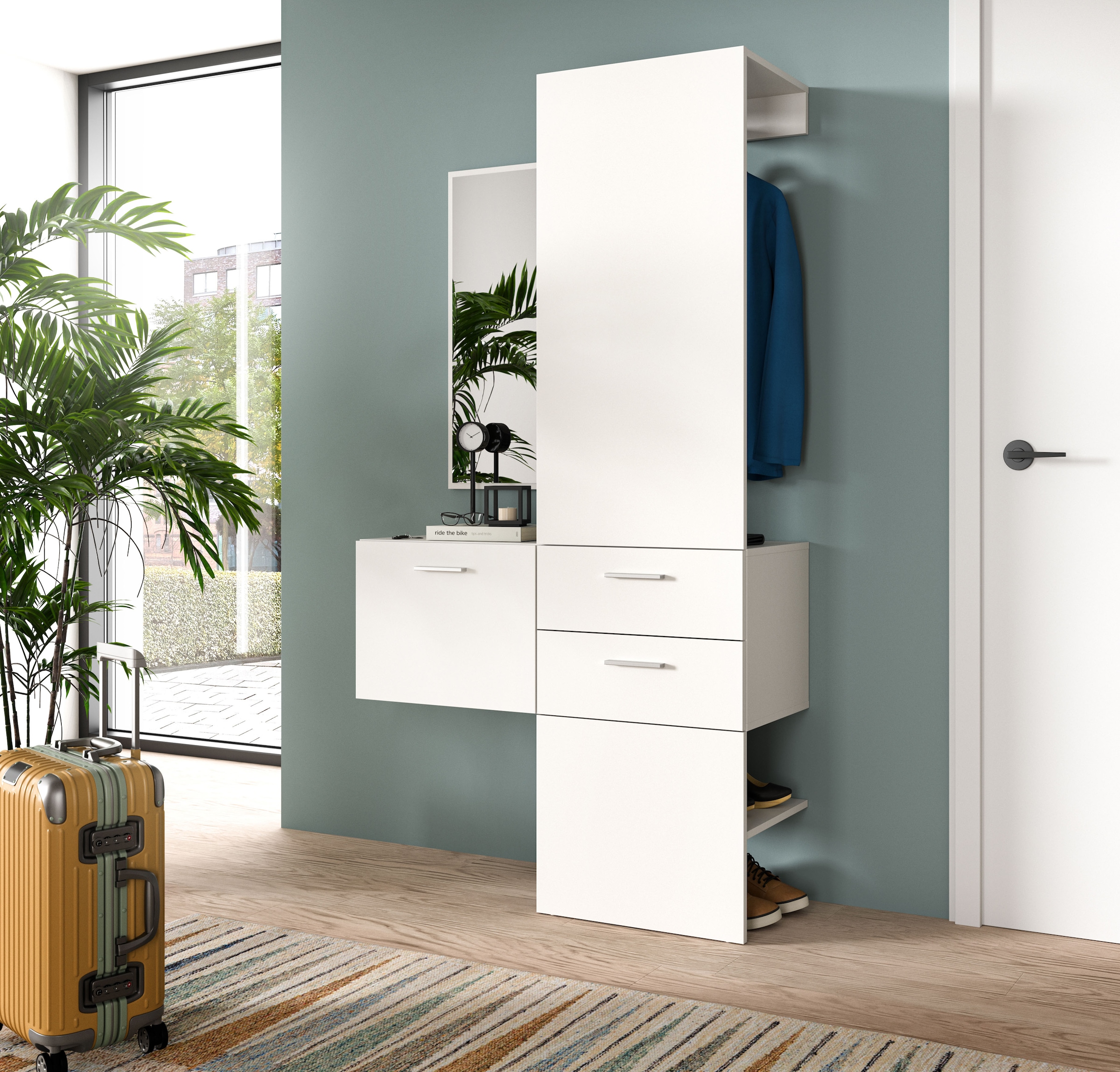 INOSIGN Garderoben-Set, (Set, 3 St.), Lumo, Garderobenset Breite: 104 cm, Spiegel, 2 Schubladen, Flur, Diele