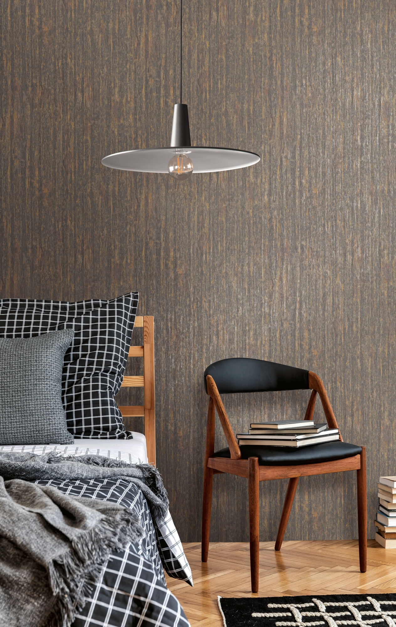 living walls Vliestapete »Smart Surfaces Holz-Optik Tapete Mustertapete Struktur-Optik Natur«, leicht glänzend, Vliestapete Metallic-Effekt für Schlafzimmer Küche Wohnzimmer Holz