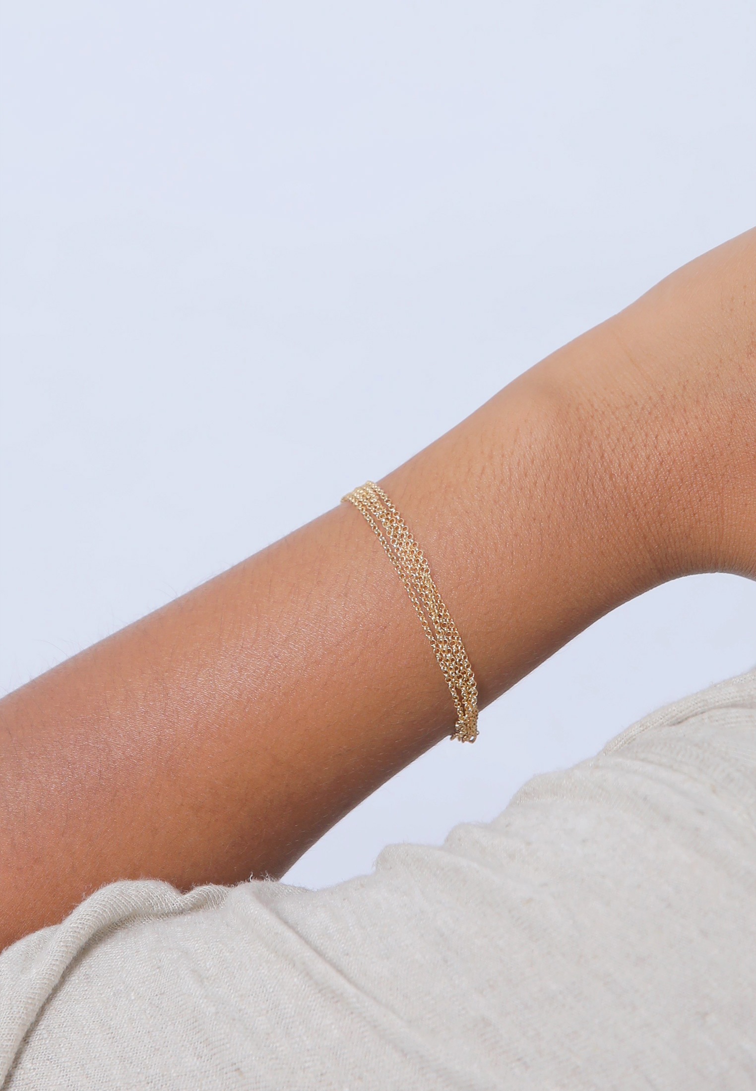 Armband ELLI "Breit Glieder Basic Silber 925" Gr. 18, gold, Armbänder, Damen, 18cm, ohne Stein, Silber 925 (Sterlingsilber), Armband 3