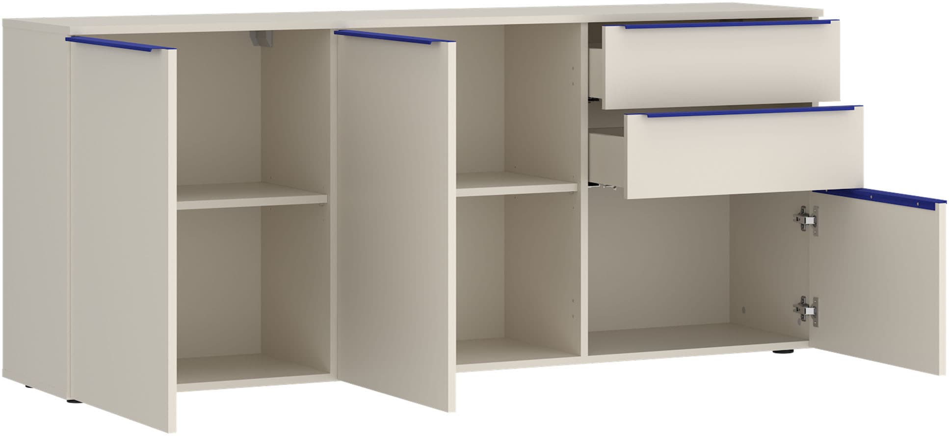 TOM TAILOR HOME Kommode Lowboard, Breite 165 cm,3 Türen,2 Schubladen, viel Stauraum