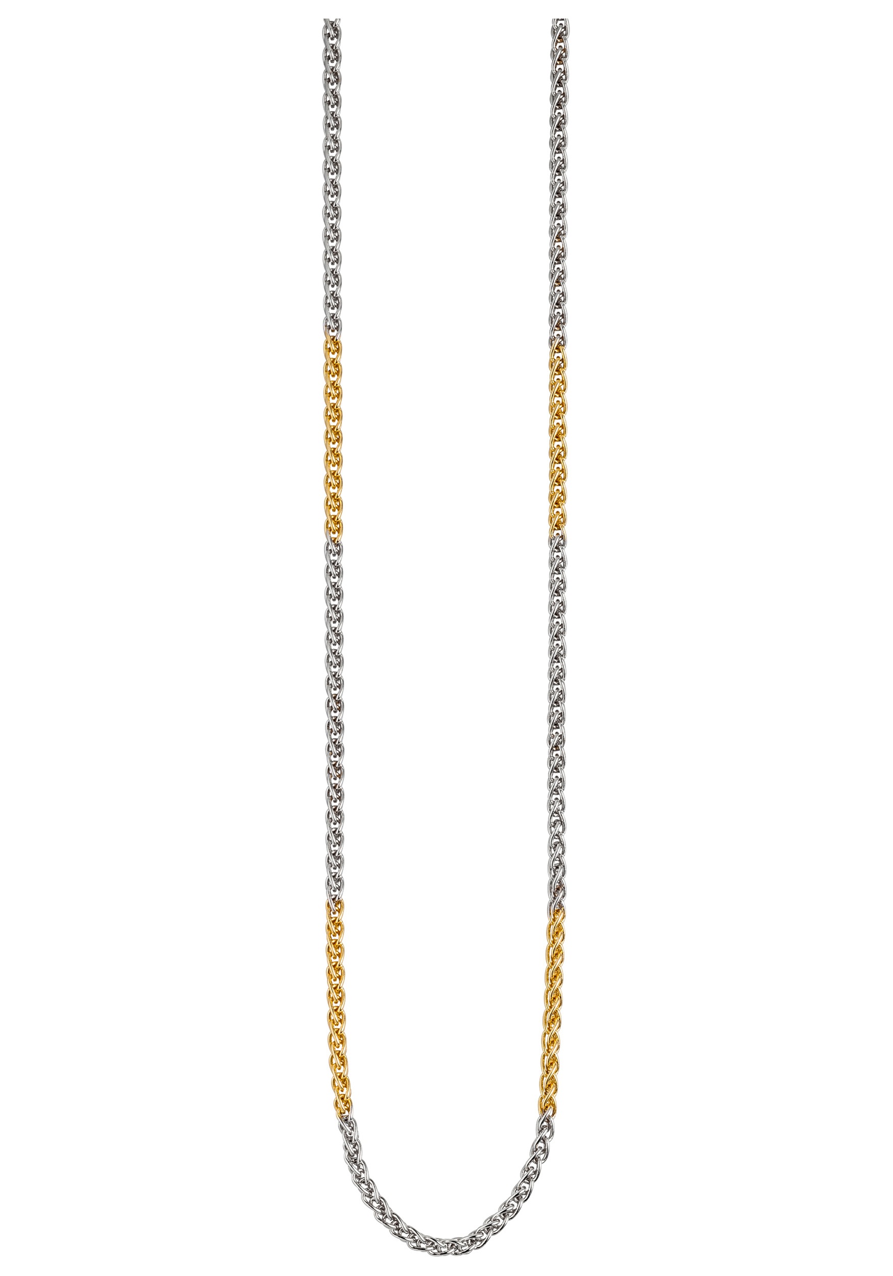 JOBO Goldkette, Zopfkette 585 Gold bicolor 42 cm 2,2 mm