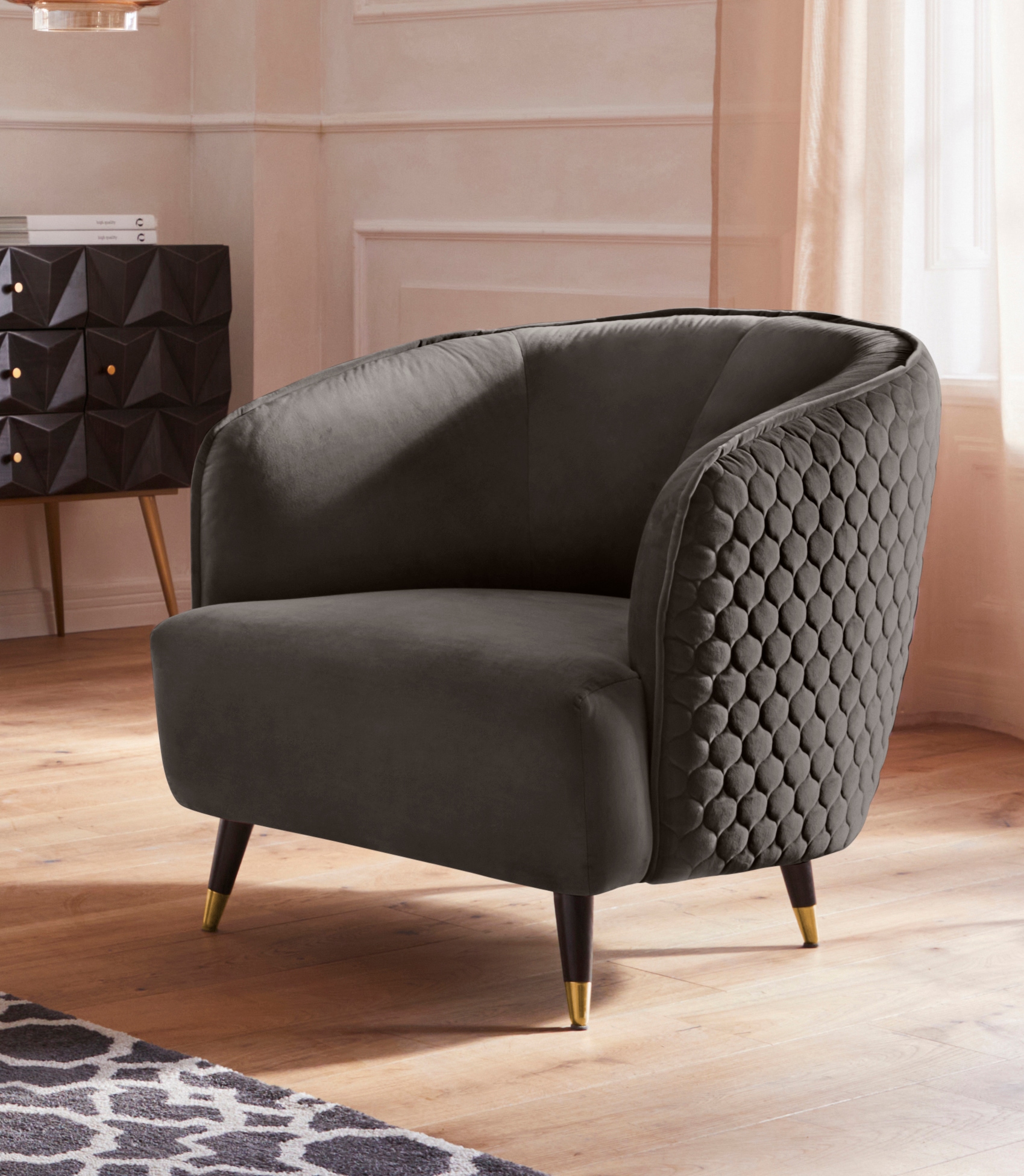 Home affaire Sessel "Oradea Cocktailsessel", mit eleganter Steppung auf Rüc günstig online kaufen