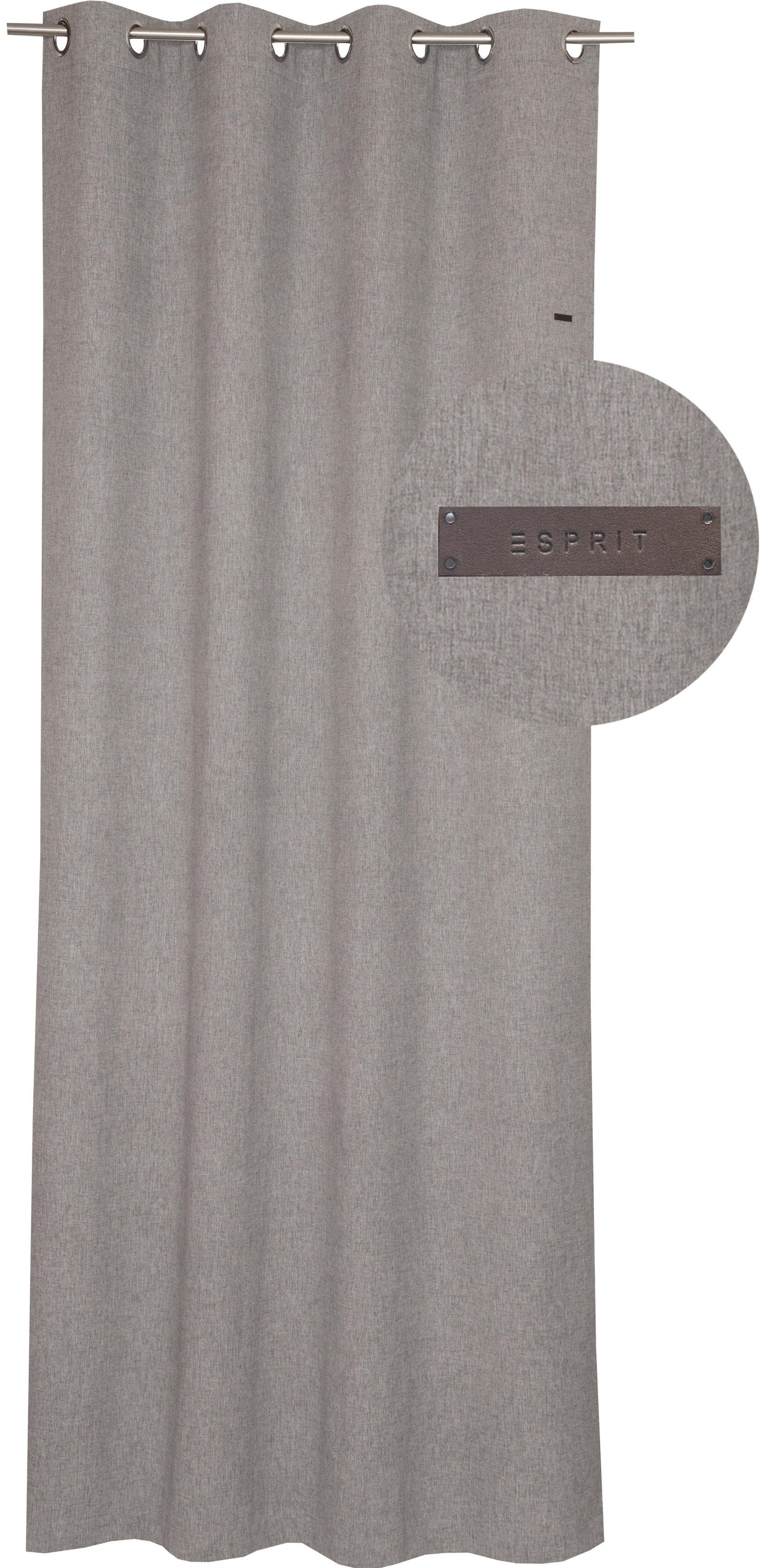 Esprit Vorhang "Harp" Ösen 1 Stk. tlg. HxB: 250x140, Blickdicht, mit Lederl günstig online kaufen