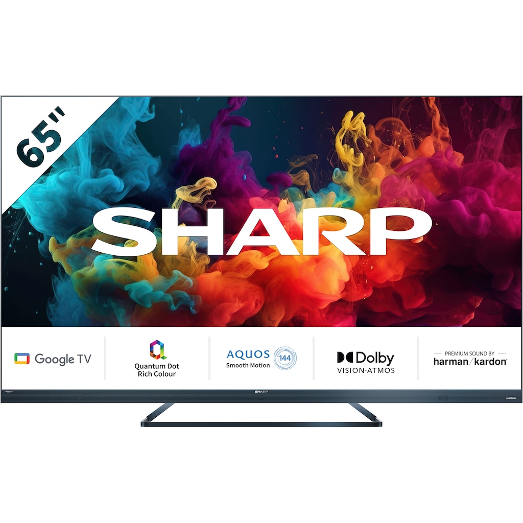 Sharp LED-Fernseher »SHARP 65FQ5EG Quantum Dot Google TV 164 cm (65 Zoll) 4K Ultra HD QLED«, 164 cm/65 Zoll, 4K Ultra HD, Google TV