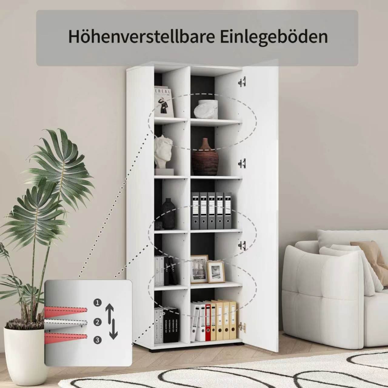 OTTO home Aktenschrank »Moid, moderner Mehrzweckschrank,« Maße: 64,5x41,5x175 cm, 5 Fächer mit viel Stauraum
