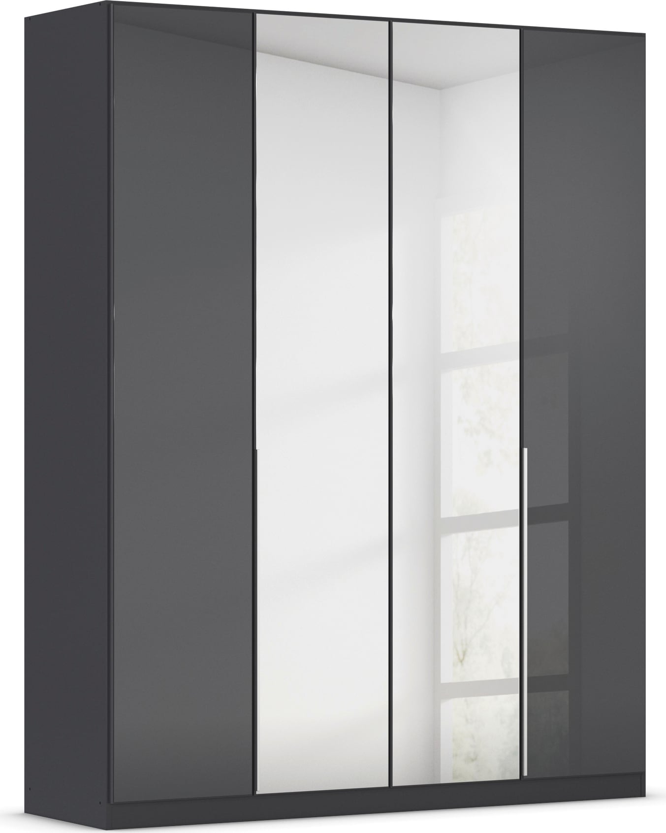 OTTO home Drehtürenschrank "Kleiderschrank Schrank Garderobe AGORDO mit Glasfront und Spiegel" in zwei Griff-Farben, Breiten 91-405 cm, durchdachte Innenausstattung, in 8 Breiten und 2 Höhen MADE IN GERMANY