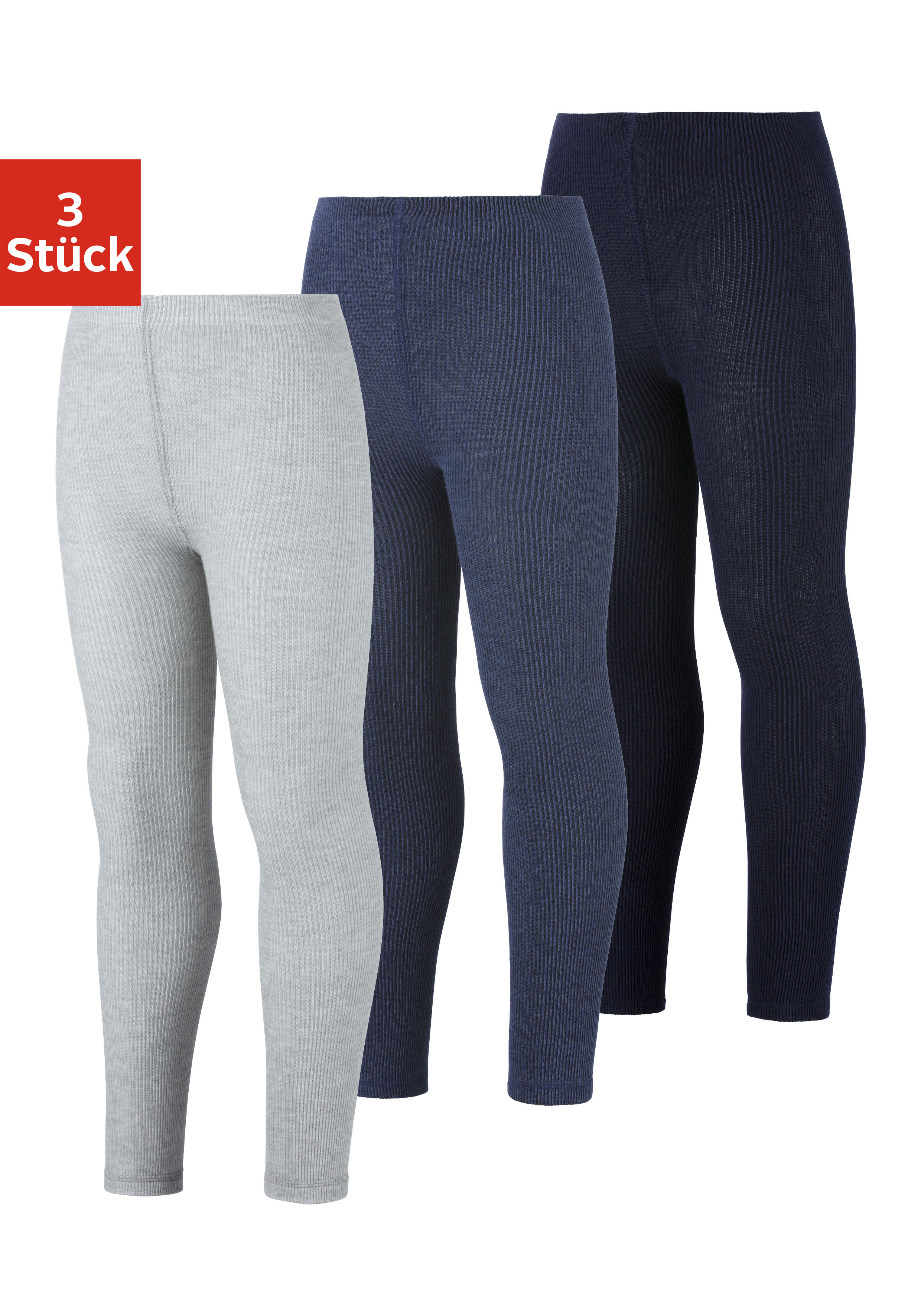 H.I.S Mädchen Strickstrumpfleggings, Gr. 146, blau, Obermaterial: 66% Baumwolle, 29% Polyamid, 3% Polyester, 2% Elasthan. Obermaterial Melange: 61%
