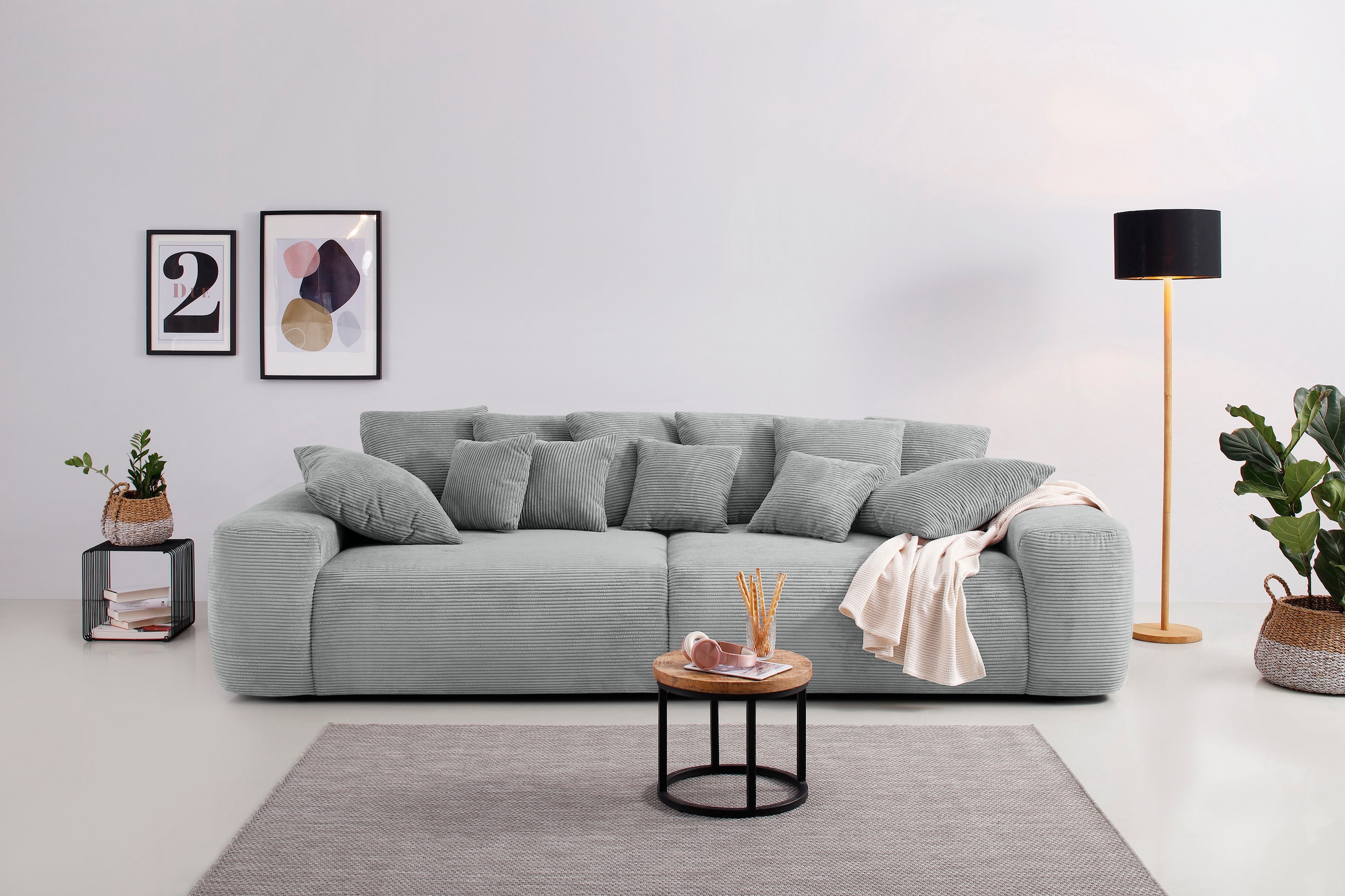 Home affaire Big-Sofa "Sundance, B/T 302/137 cm", Dauerschläfer mit Hygiene-Topper und Transporttasche