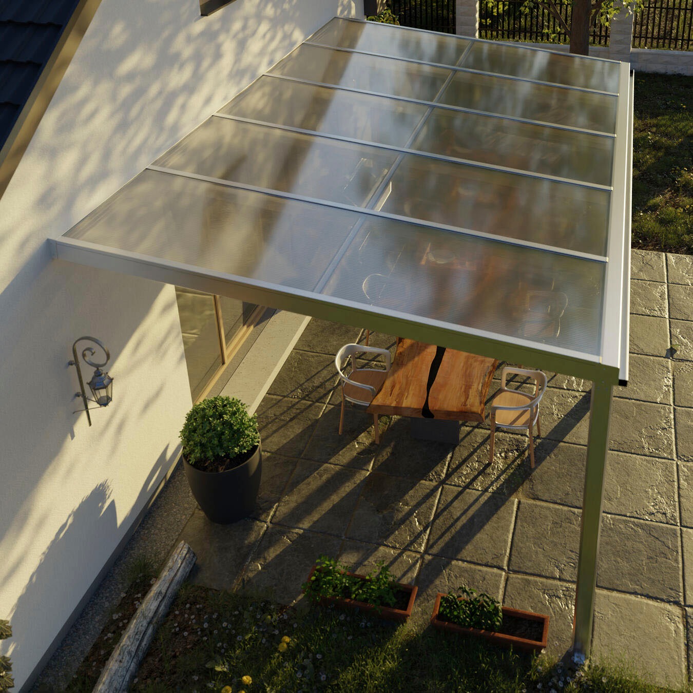Terrassendach BECKMANN "Exklusiv Gr. 7", weiß, B:508cm T:321,7cm, Aluminium, Kunststoff, Terrassenüberdachungen 3