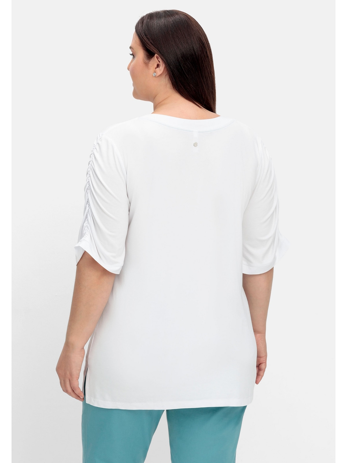 Sheego Longshirt mit | Saum »Große am online BAUR kaufen Größen«, Blütenprint