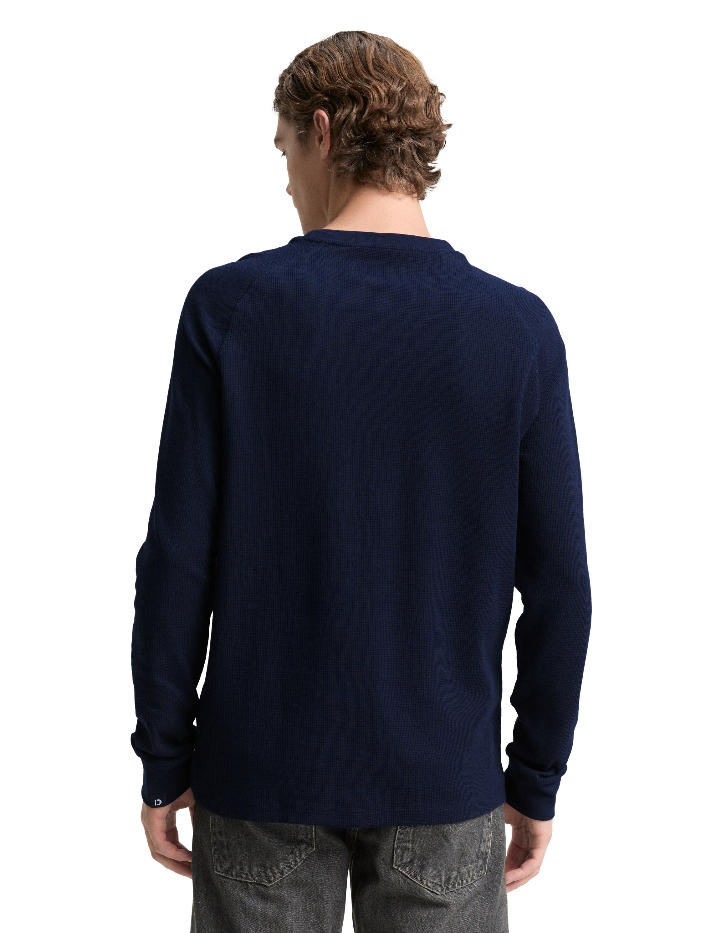TOM TAILOR Denim Rundhalsshirt mit Logo Stickerei