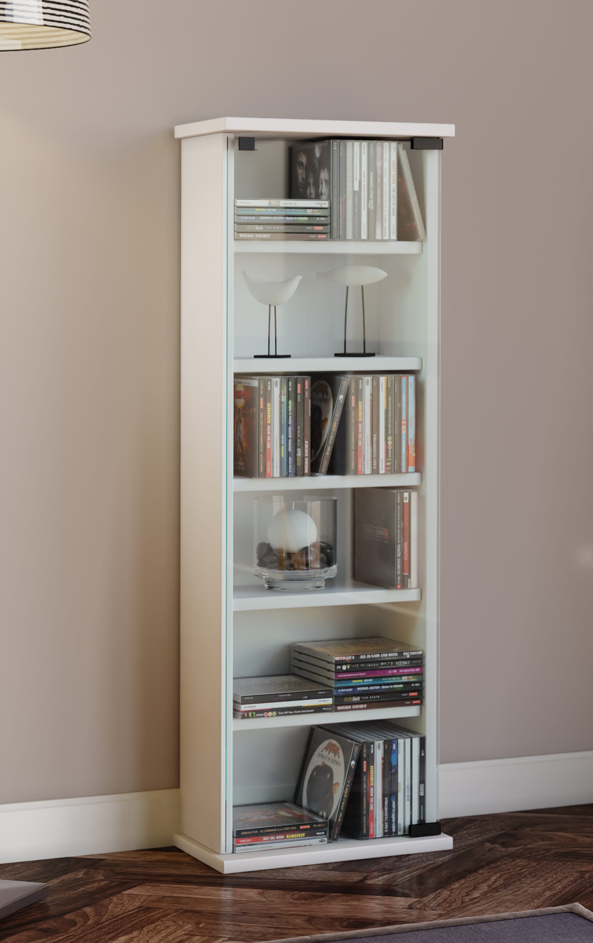 VCM Media-Regal »Holz CD DVD Stand Regal Schrank Vetro Glastür«