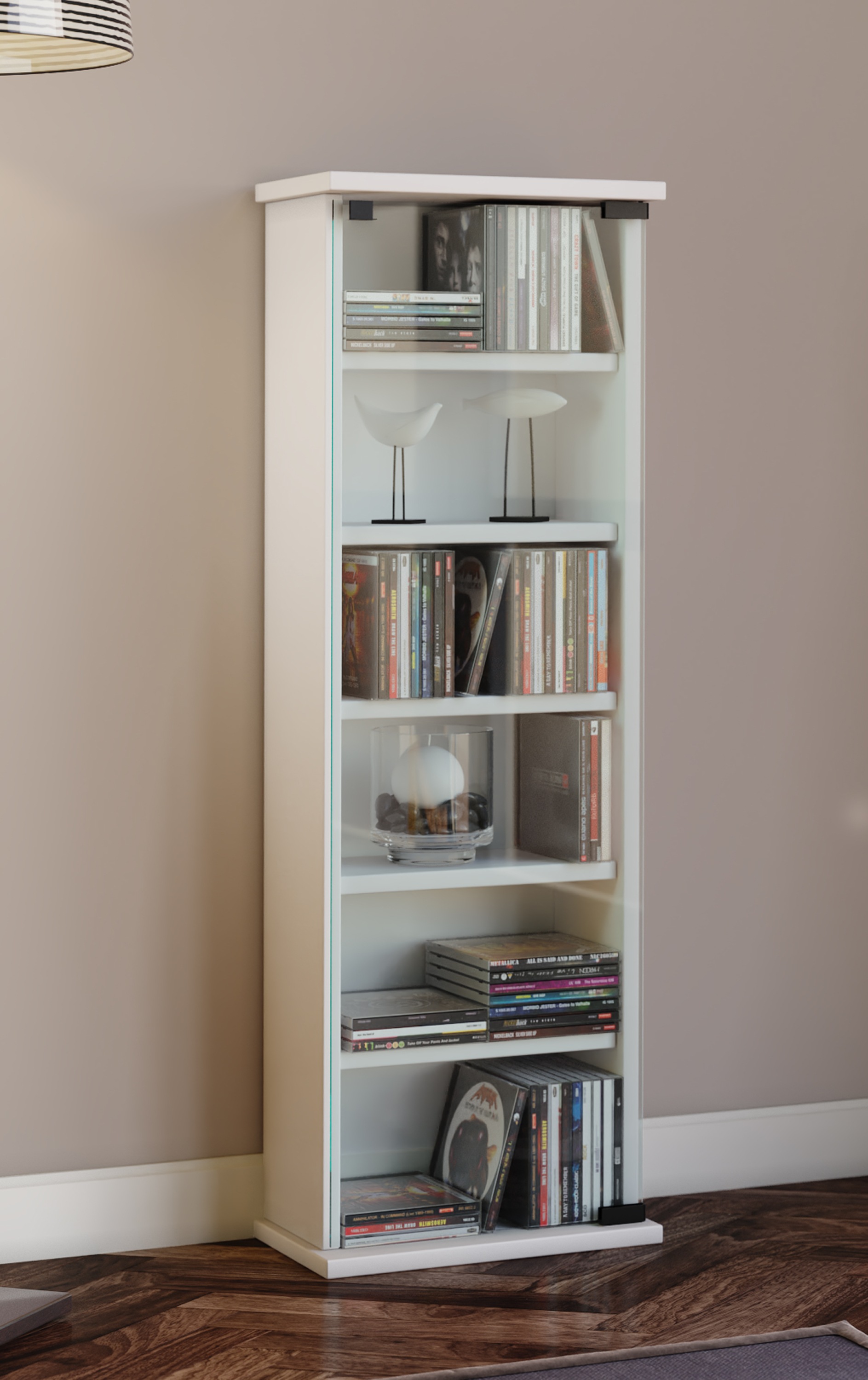 VCM Media-Regal "Holz CD DVD Stand Regal Schrank Vetro Glastür" 1 Stk. tlg. günstig online kaufen