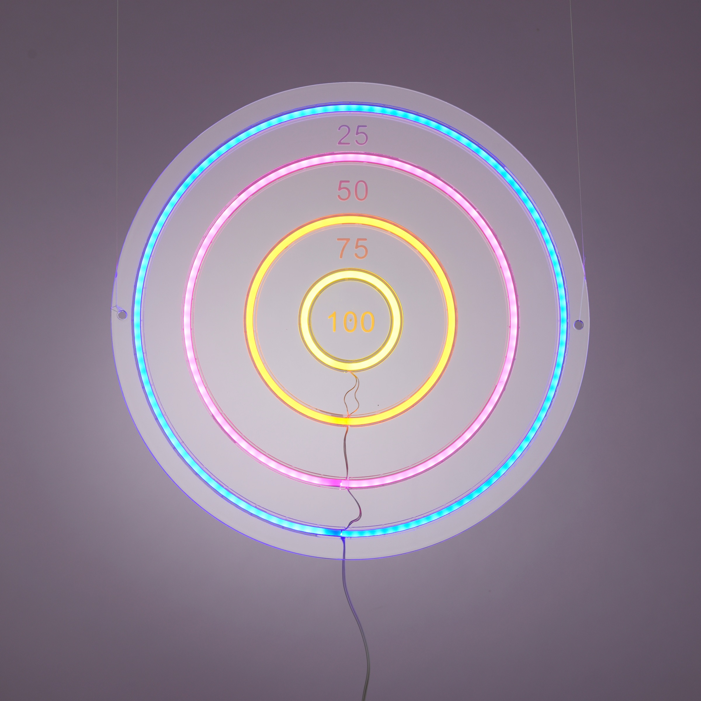 JUST LIGHT LED Wandleuchte »Dartscheibe NEON-DARTS« LED-Board 1 Stk. RGB LED-Dartscheibe mit 4 Saugnapf-Dartpfeilen