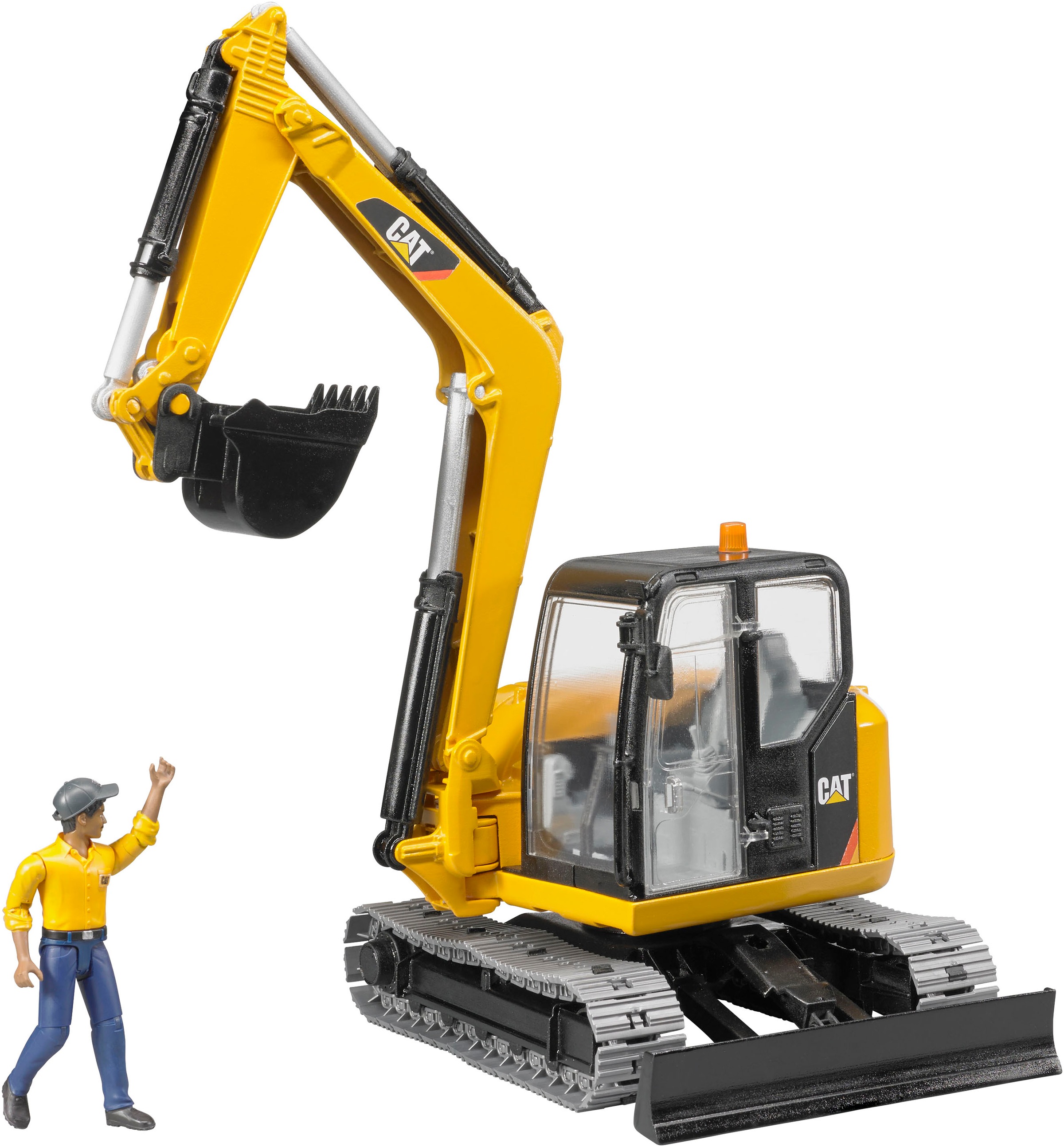 Bruder® Spielzeug-Bagger »Cat Minibagger 35 cm mit Bauarbeiter (02466)«, Made in Europe