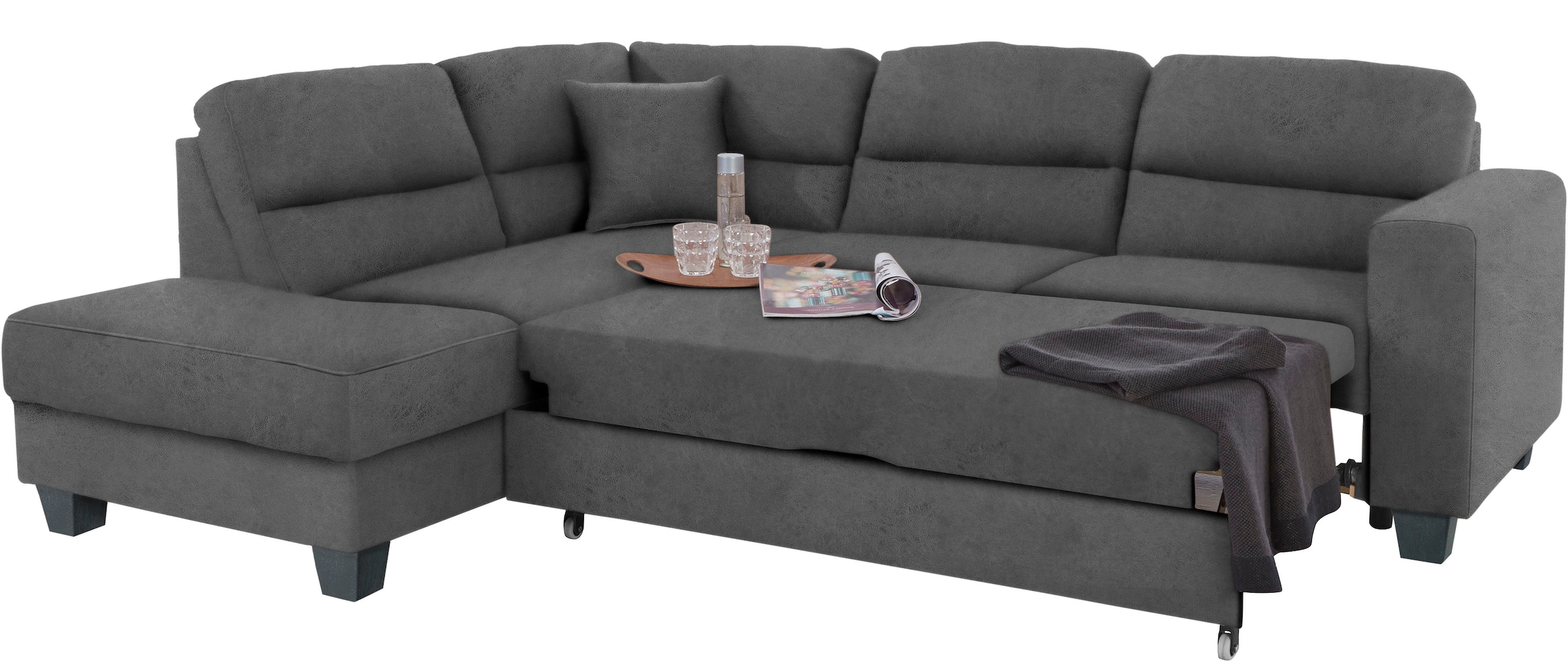 TRENDMANUFAKTUR Ecksofa »Chamber, L-Form«, inklusive einer Kopfstütze, wahlweise mit Schlaffunktion