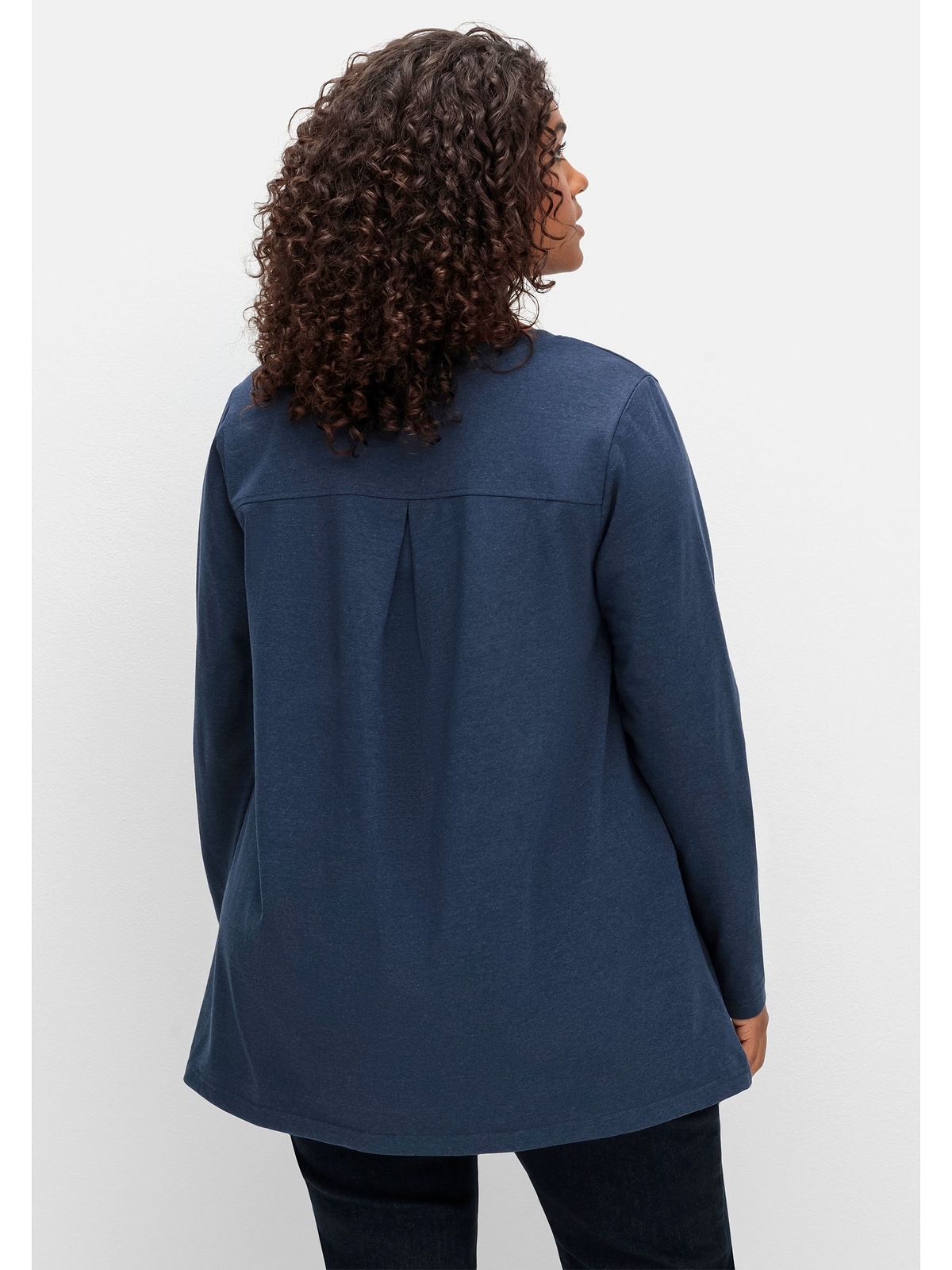 Sheego Langarmshirt »Große Größen«, in A-Linie, mit Rundhals