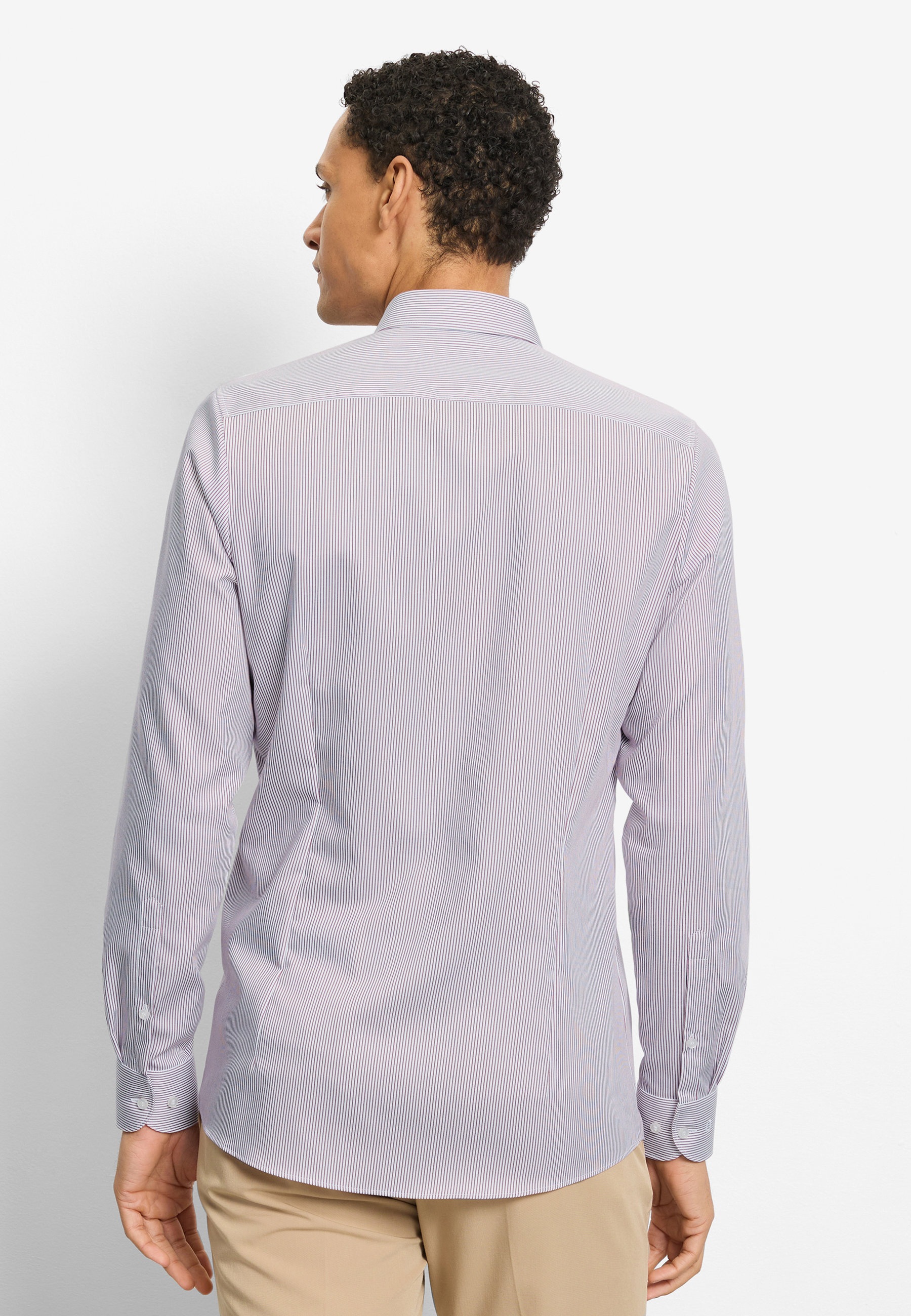 Businesshemd OLYMP "OLYMP Level Five, body fit, Button-down", Herren, Gr. 42, Normaler Arm, rot, 100% Baumwolle, Hemden 3