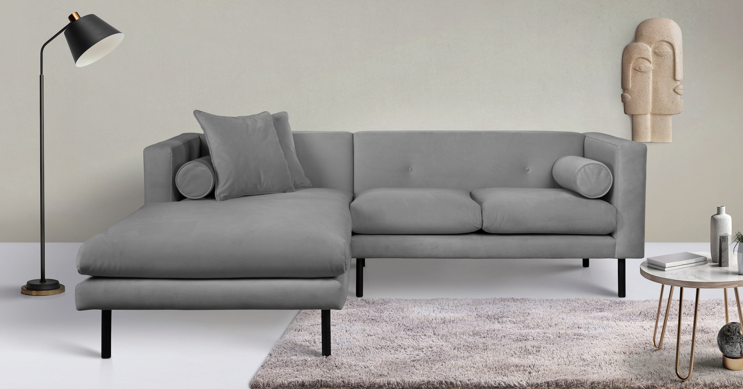 Home affaire Ecksofa "Lillibeth L-Form Designsofa, Maße B/T/H: 240/173/83 c günstig online kaufen