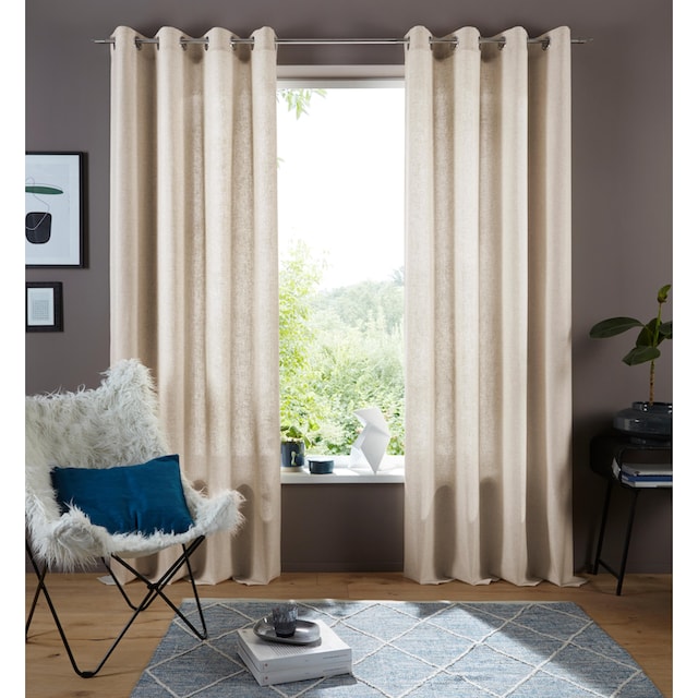 my home Gardine »Rudy«, (1 St.), Halbtransparent, Leinenlook, Polyester  bestellen | BAUR