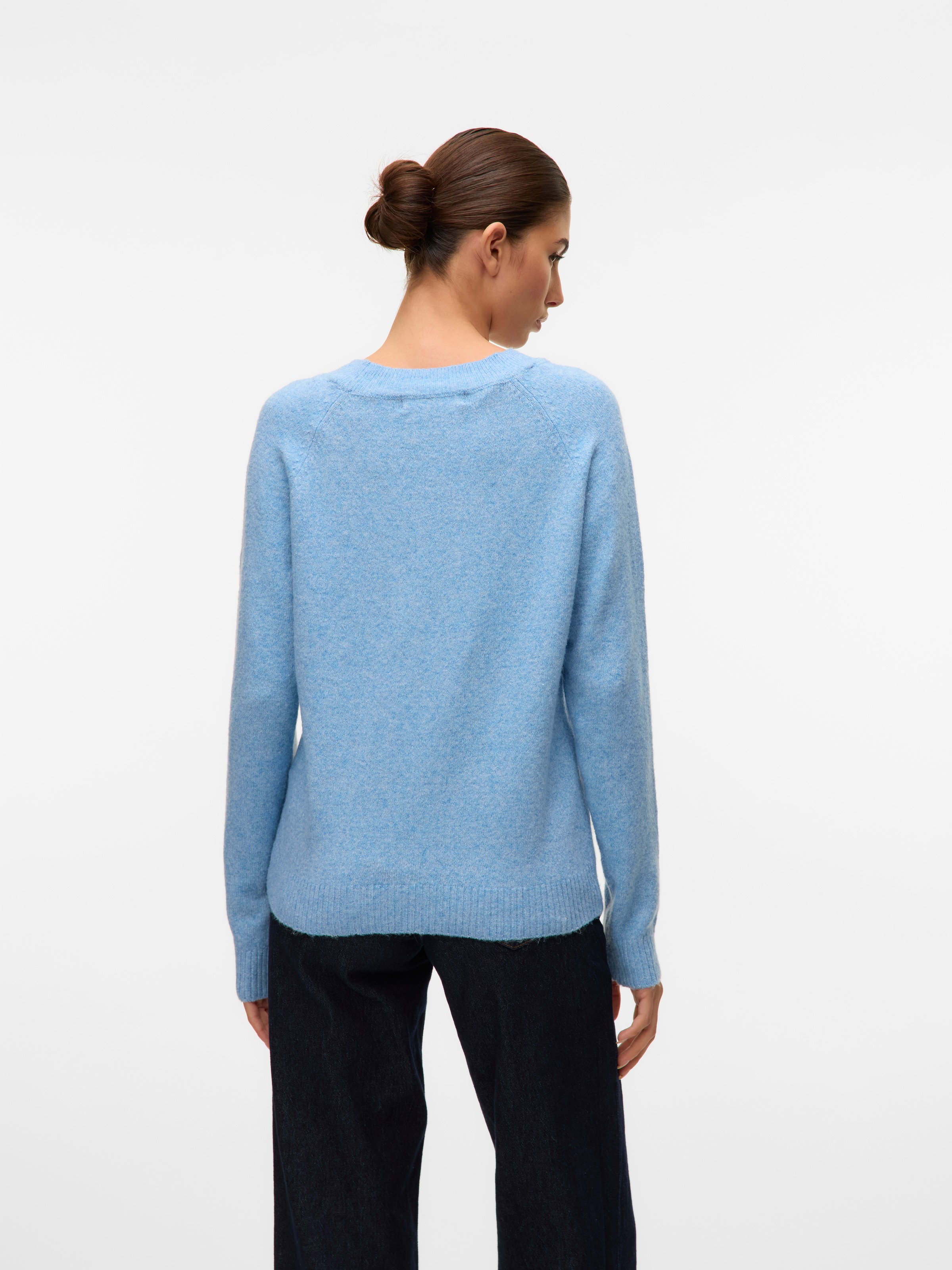 Thumbnail - Vero Moda "VMDOFFY LS O-NECK BLOUSE GA NOOS" Materialmix, regular fit