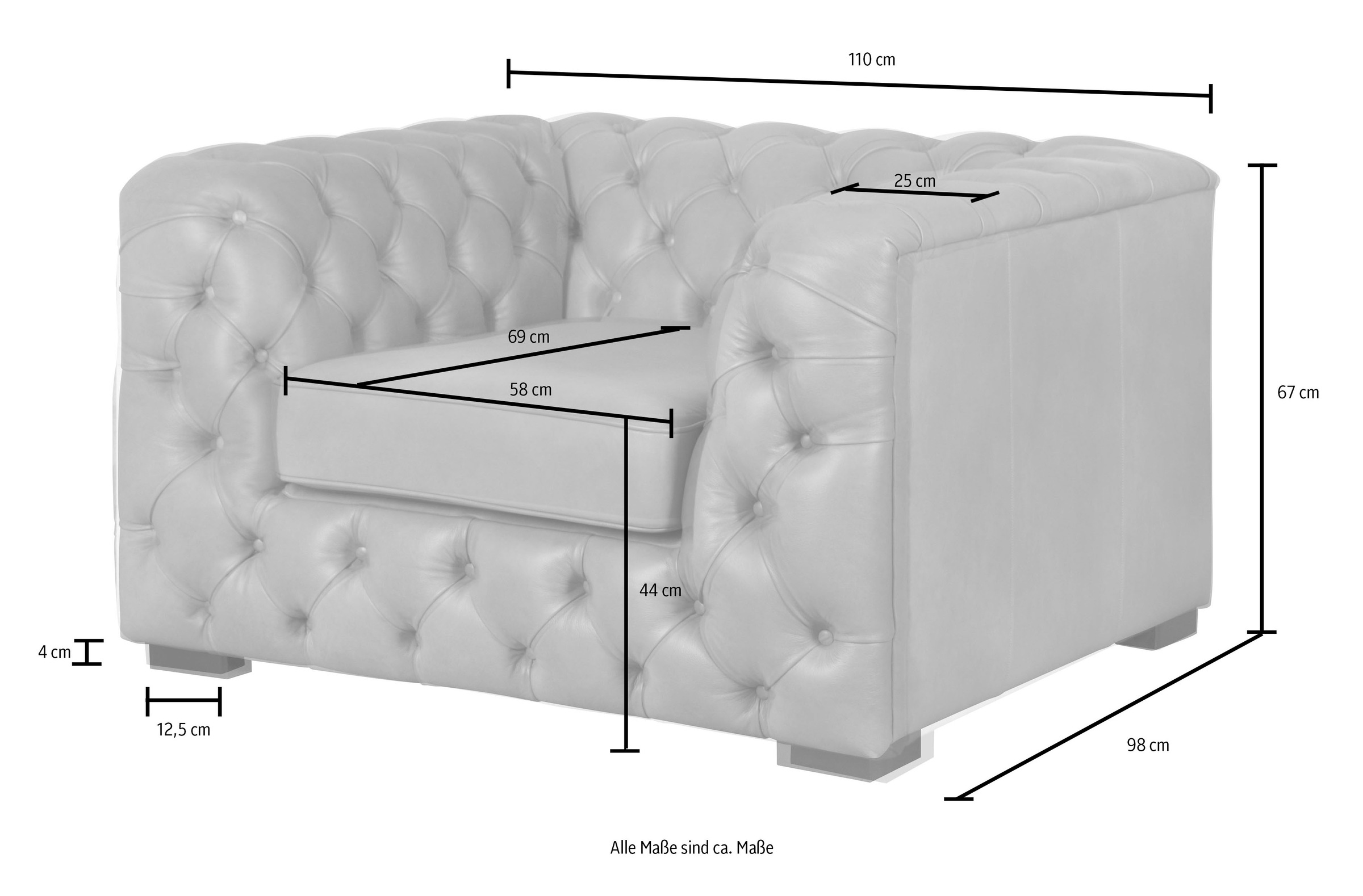 Guido Maria Kretschmer Home&Living Chesterfield-Sessel »Kalina«, mit klassischer Chesterfield-Knopfheftung, sehr hochwertige Qualität