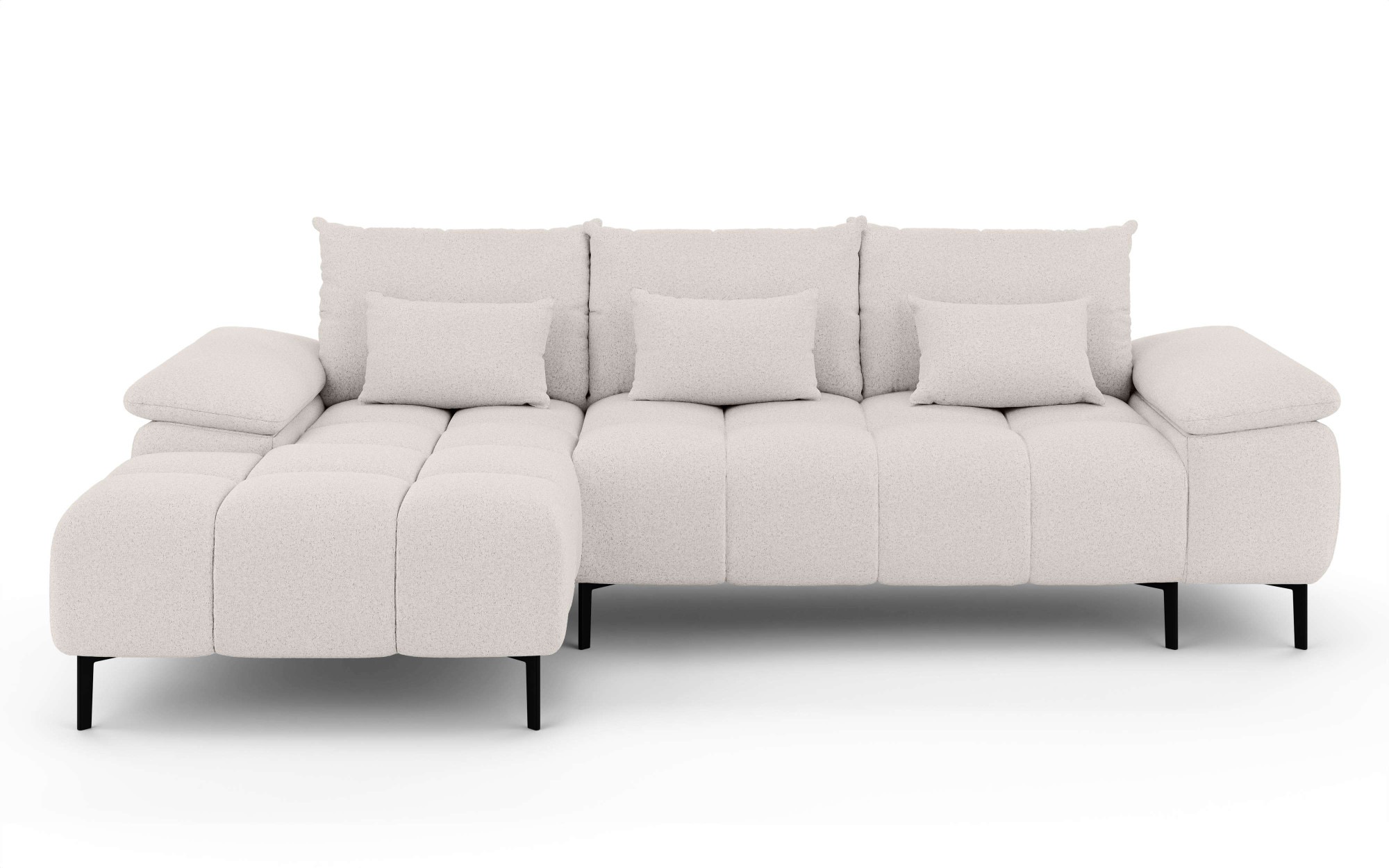INOSIGN Ecksofa »DROMARA Schlafsofa mit Bettkasten, Maße: B/T/H 277/141/91 cm«, L-Form mit Recamiere rechts/links bestellbar, Wellenunterfederung