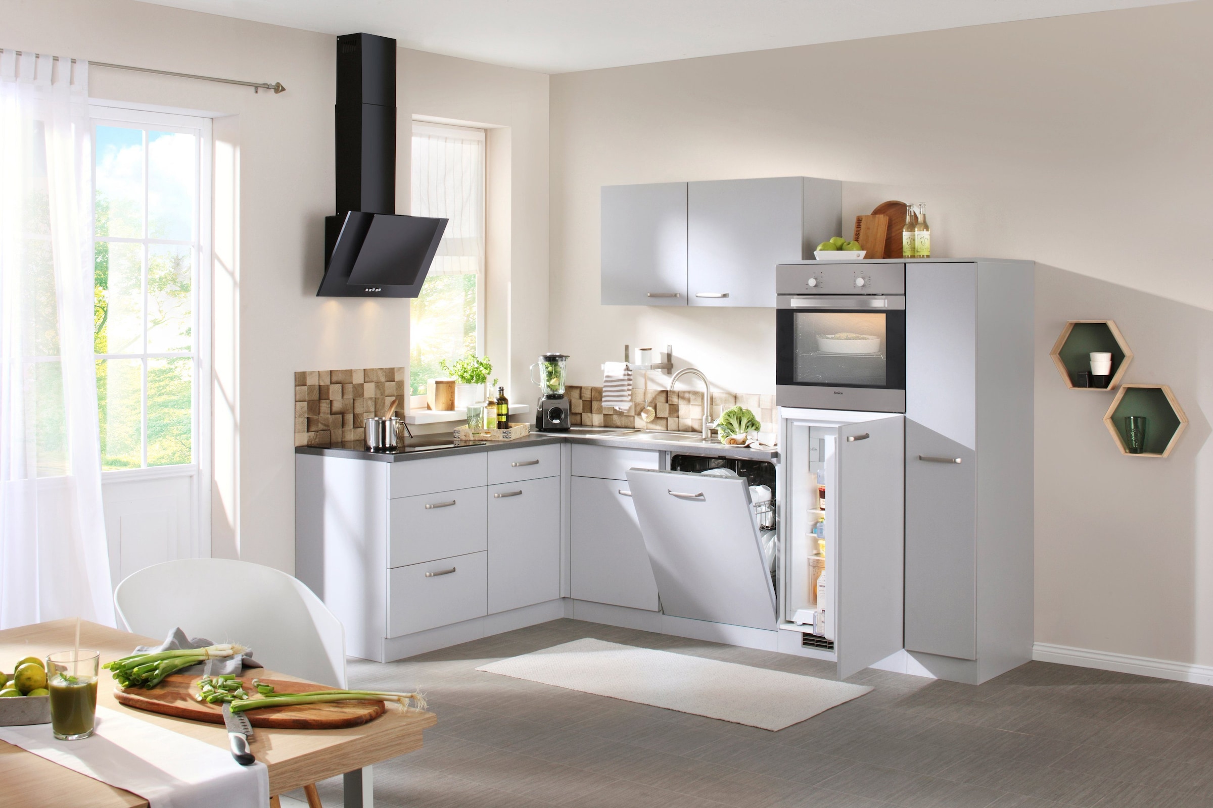 wiho Küchen Winkelküche »Michigan«, mit BAUR cm E-Geräten, kaufen x 260 | 170