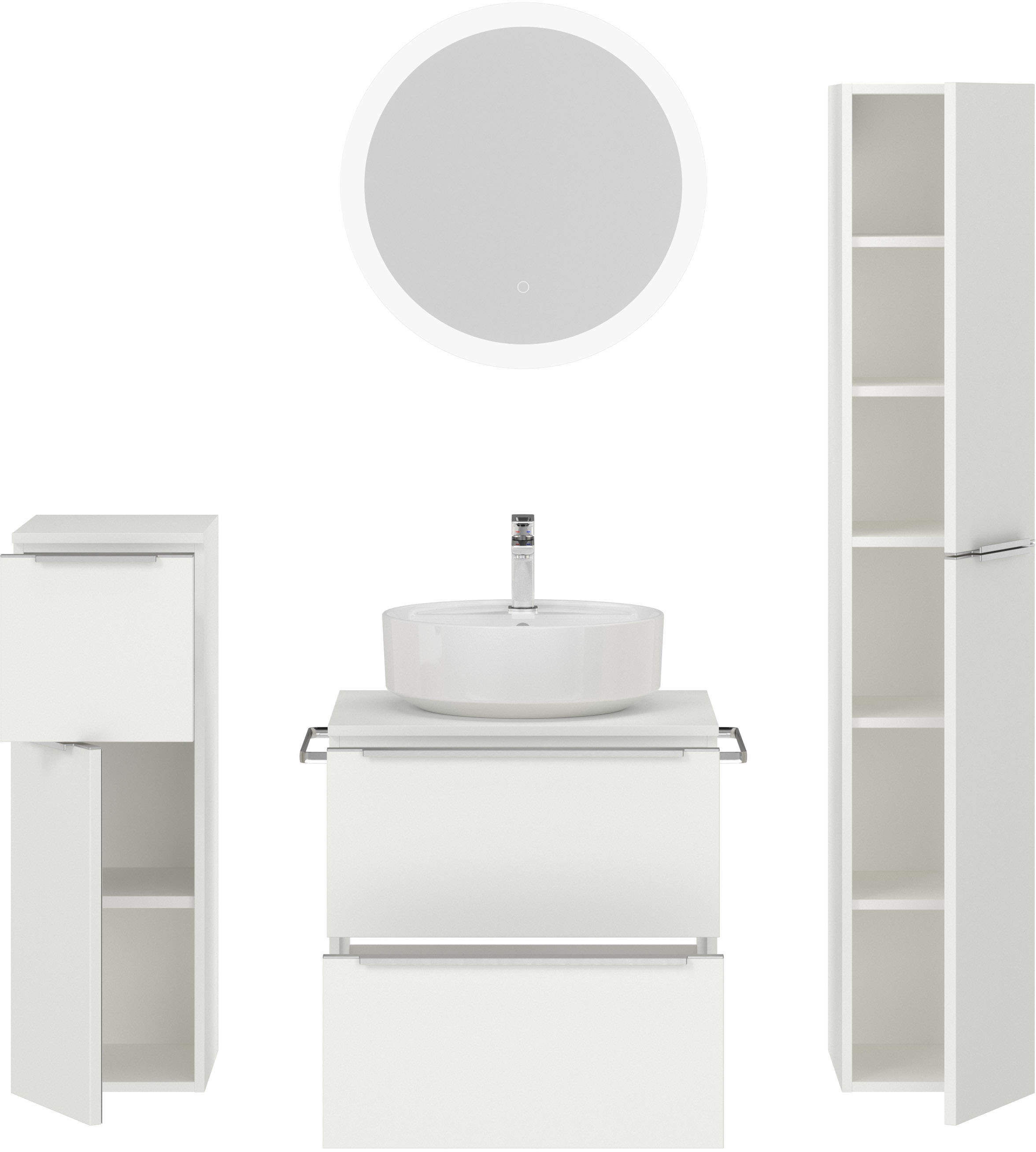 nobilia® Badmöbel-Set »Alvene« vormontiert, mit Soft-Close, 4 Stk. tlg.