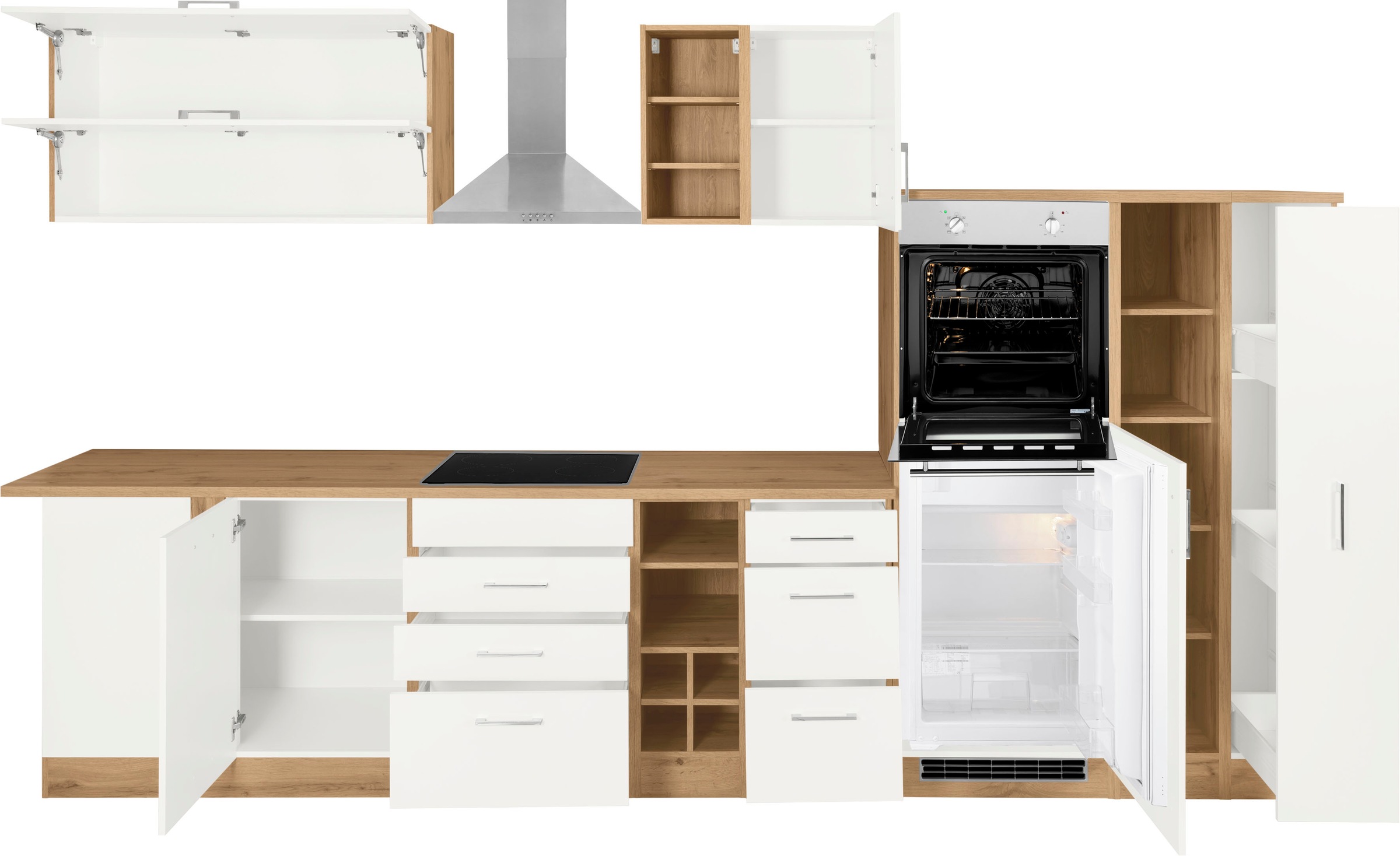 KOCHSTATION Winkelküche »KS-Colmar«, mit E-Geräten, Stellbreite 210/360 cm