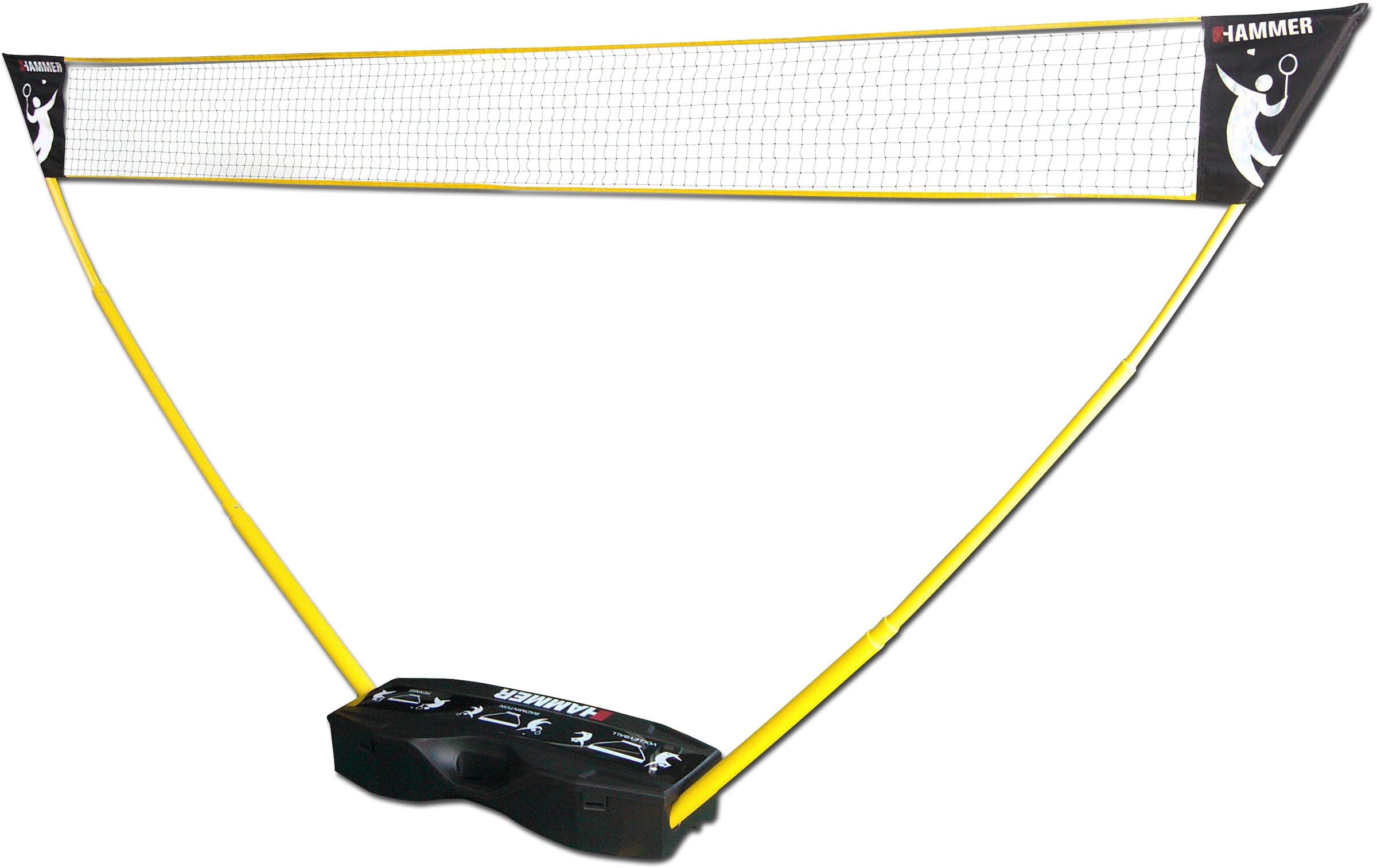 Hammer Tennisnetz, (Tragekoffer, Netze, Teleskop Netzpfosten, Bodenanker), 3in1 Netz-Set für Badminton, Tennis und Volleyball