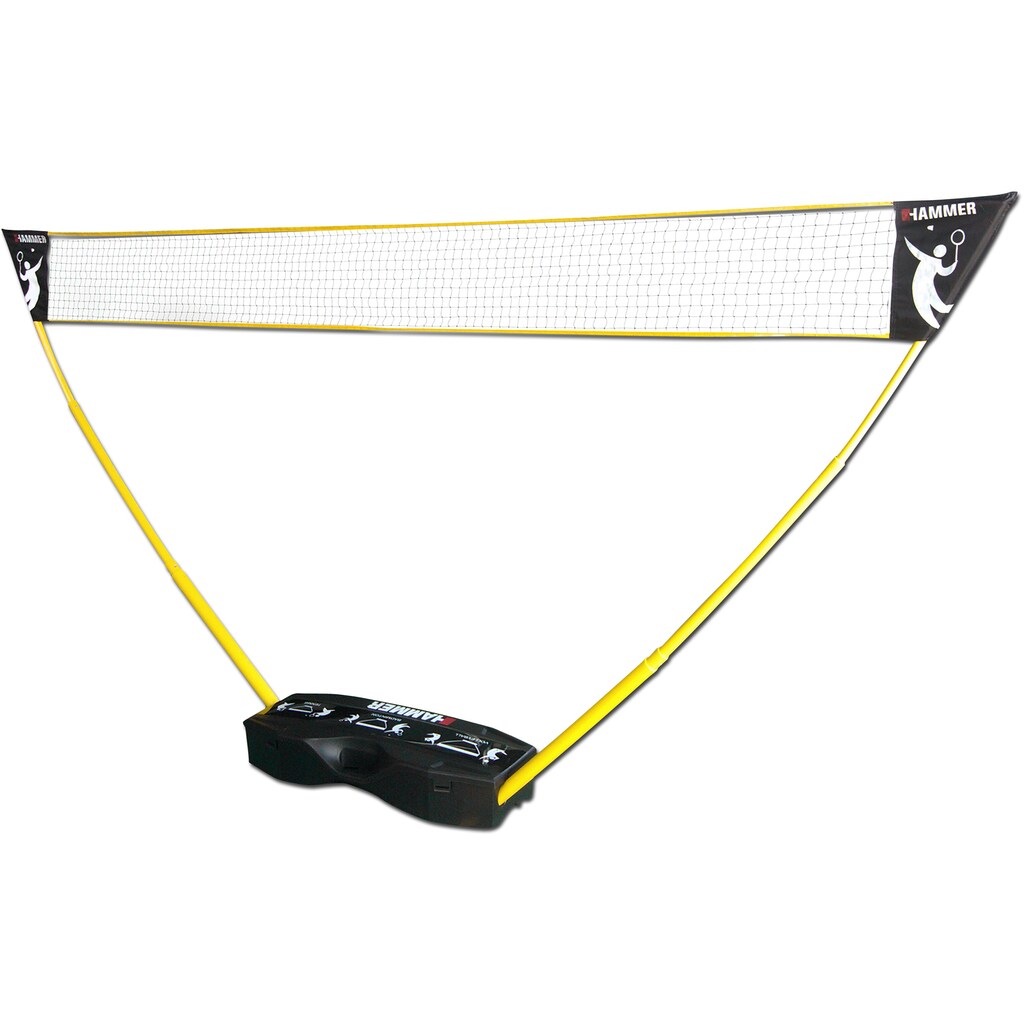 Hammer Tennisnetz, (Tragekoffer, Netze, Teleskop Netzpfosten, Bodenanker), 3in1 Netz-Set für Badminton, Tennis und Volleyball