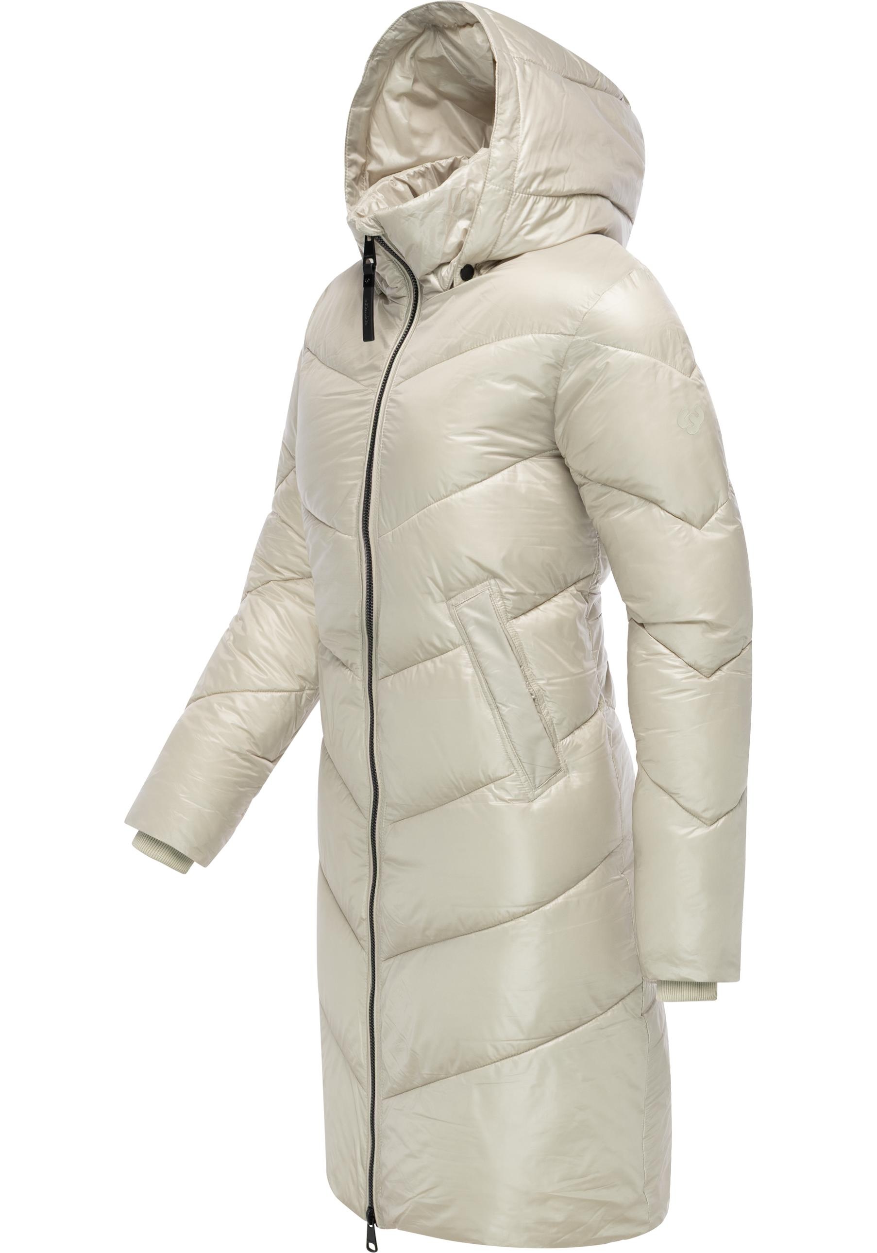 Ragwear Wintermantel »Rebelka Shiny«, Glänzender Winter Steppmantel mit Kapuze
