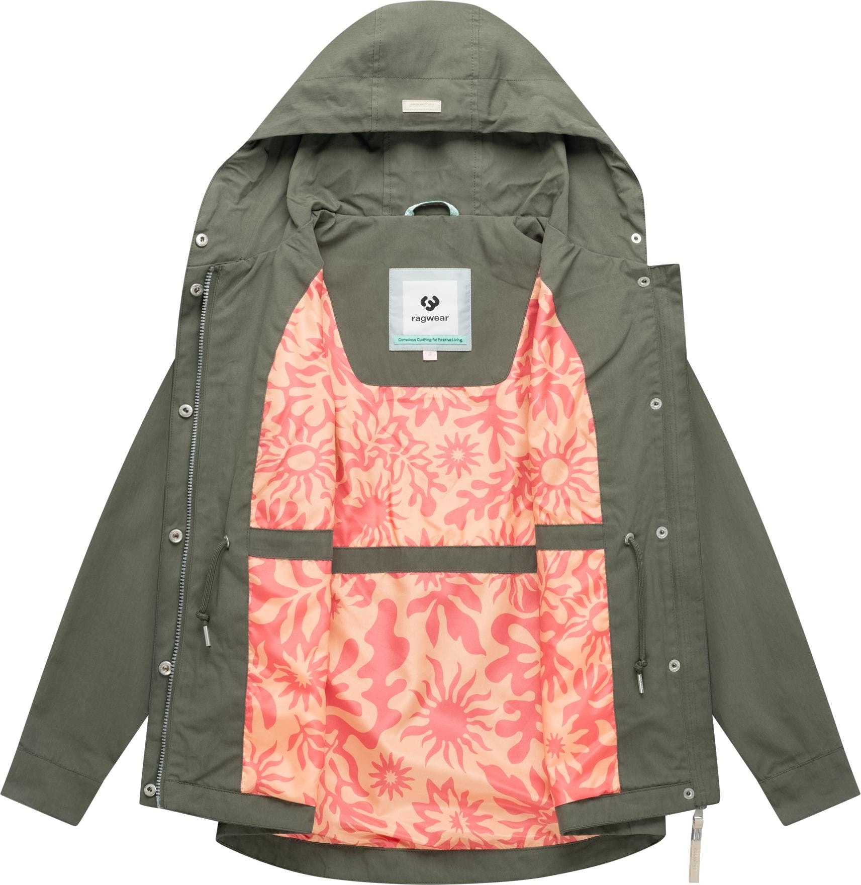 Ragwear Parka »Dankira« mit Kapuze Leichte Übergangsjacke mit verstellbarer Kapuze