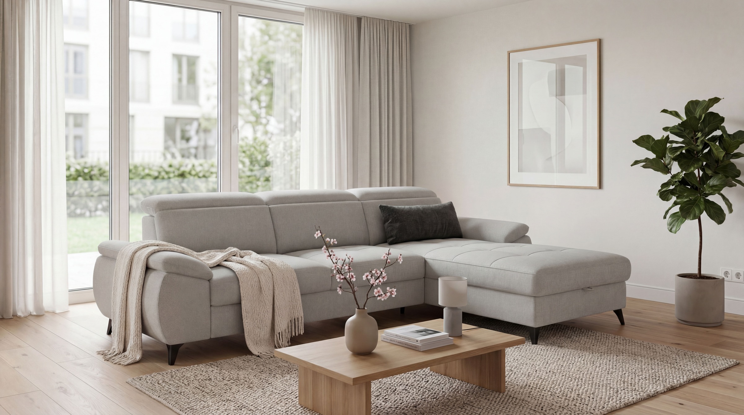 exxpo - sofa fashion Ecksofa inkl. Bettfunktion und Bettkasten,toller Sitzkomfort, Steppung im Sitz