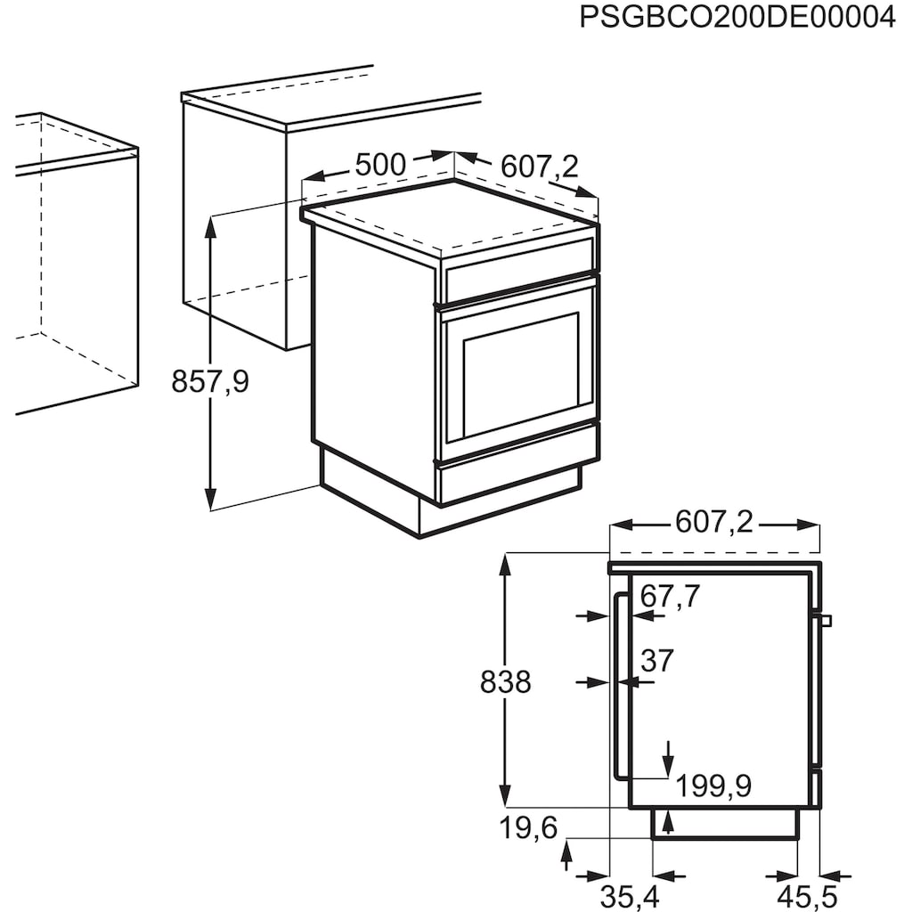 AEG Elektro-Standherd »CCB54482BB«, CCB54482BB, mit 2-fach-Teleskopauszug