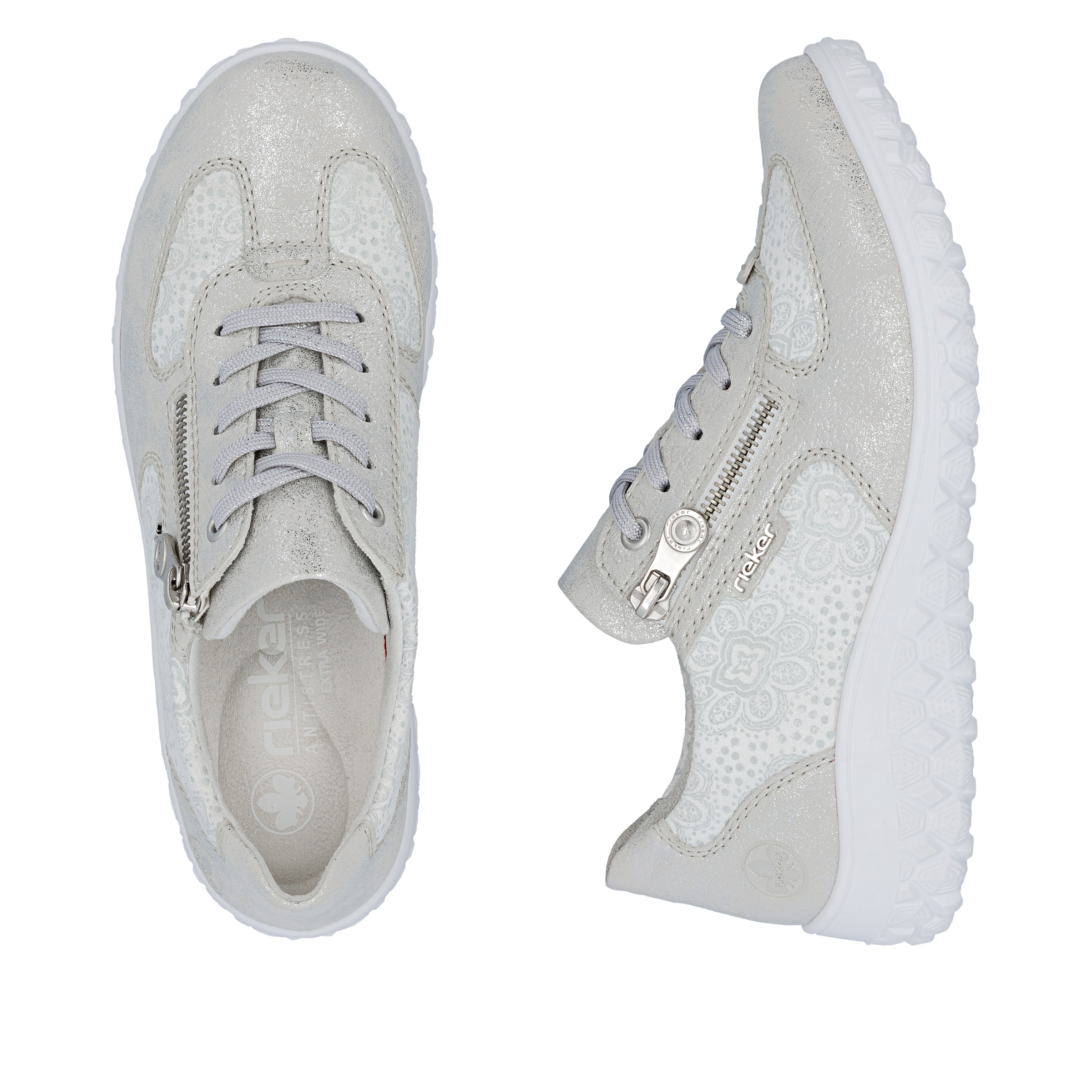 Rieker Sneaker  Halbschuh, Schnürschuh, Freizeitsneaker mit floralem Muster