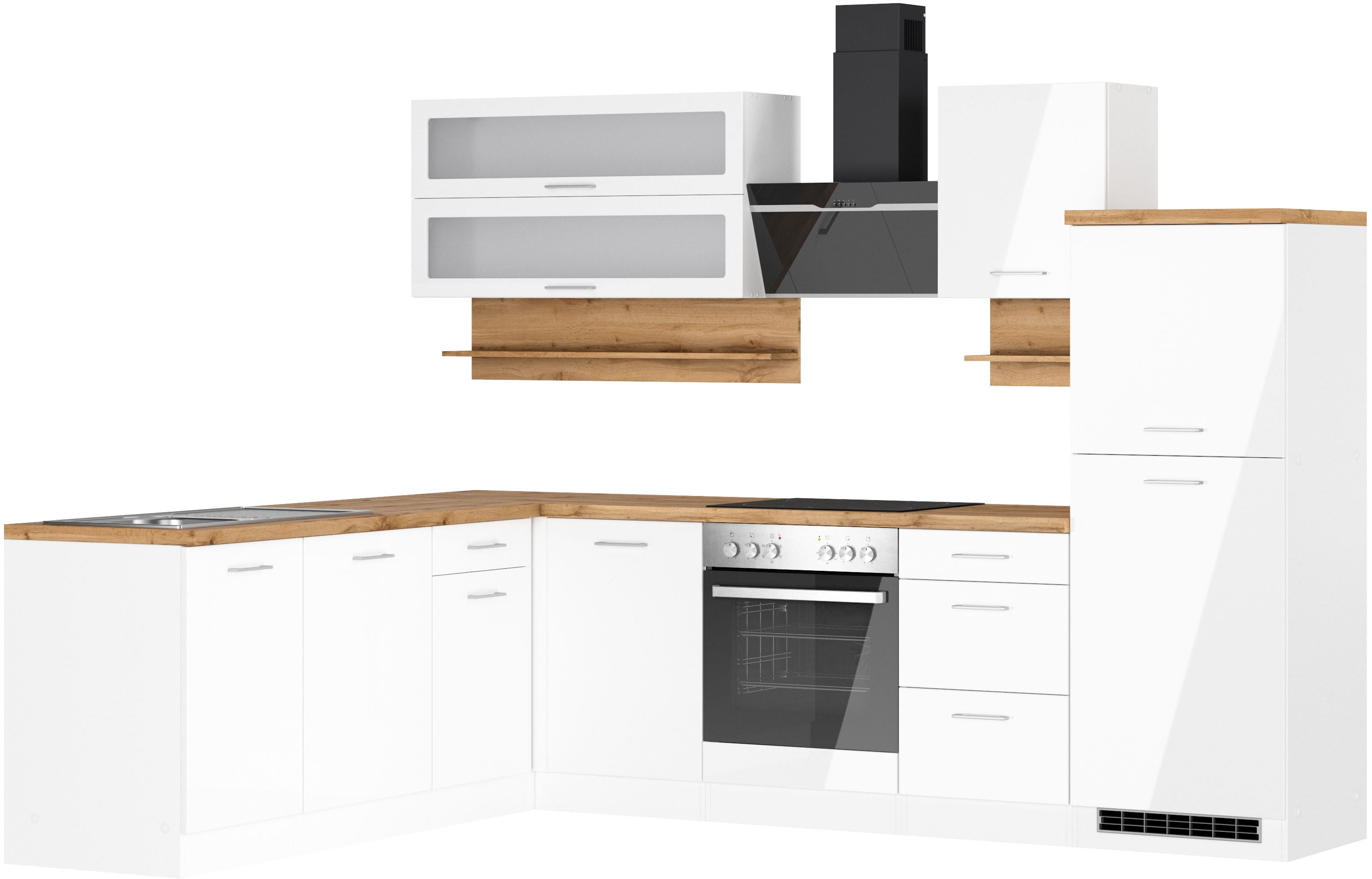 KOCHSTATION "KS-Milan" Stellbreite 280/220 cm, viel Stauraum, wahlweise mit E-Geräten